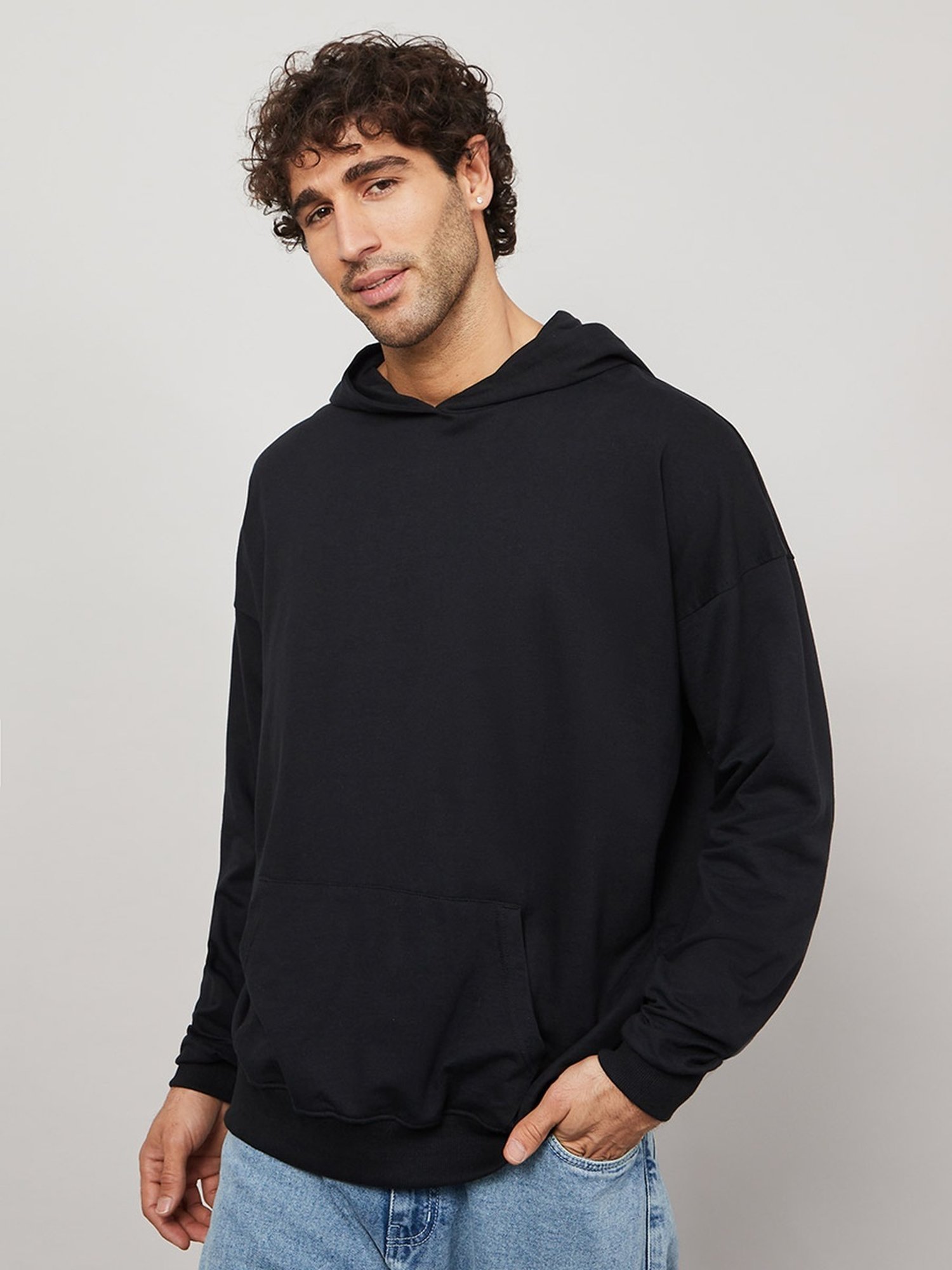 Oversized Crewneck Pullover / Black