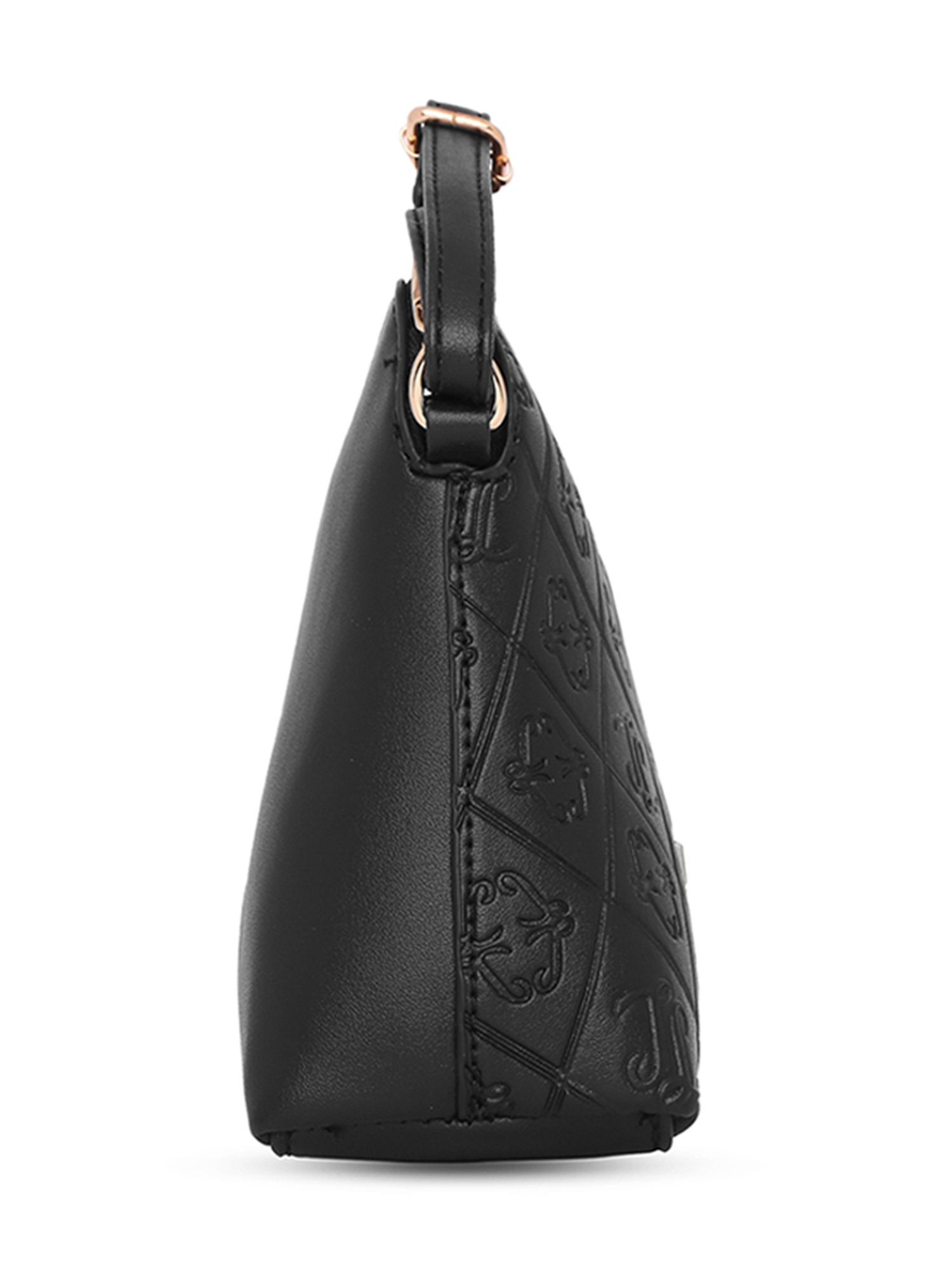 Buy Lavie Debossed Hemi Black Textured Small Cross Body Bag at