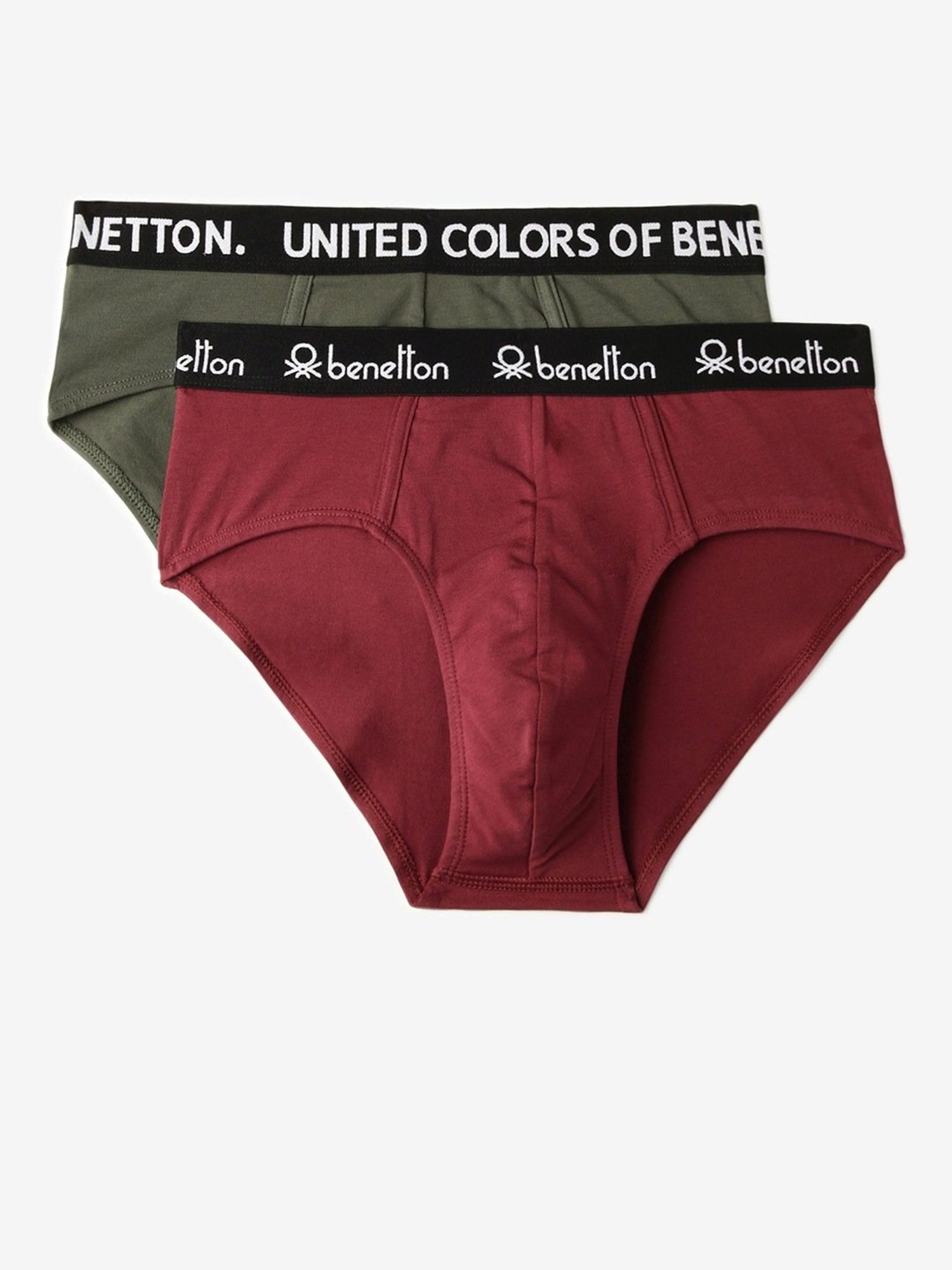 Buy United Colors Of Benetton Solid Colour & Striped Low Rise Briefs  Multi-color (Pack of 3) online