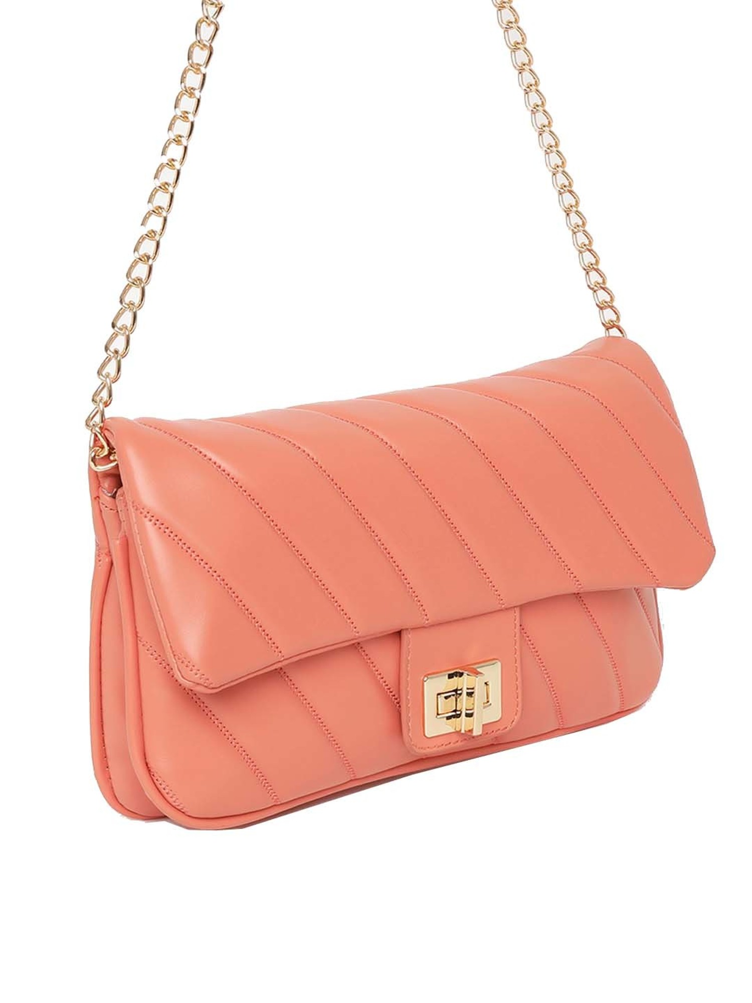 Buy Code by Lifestyle Coral Quilted Medium Sling Handbag Online At