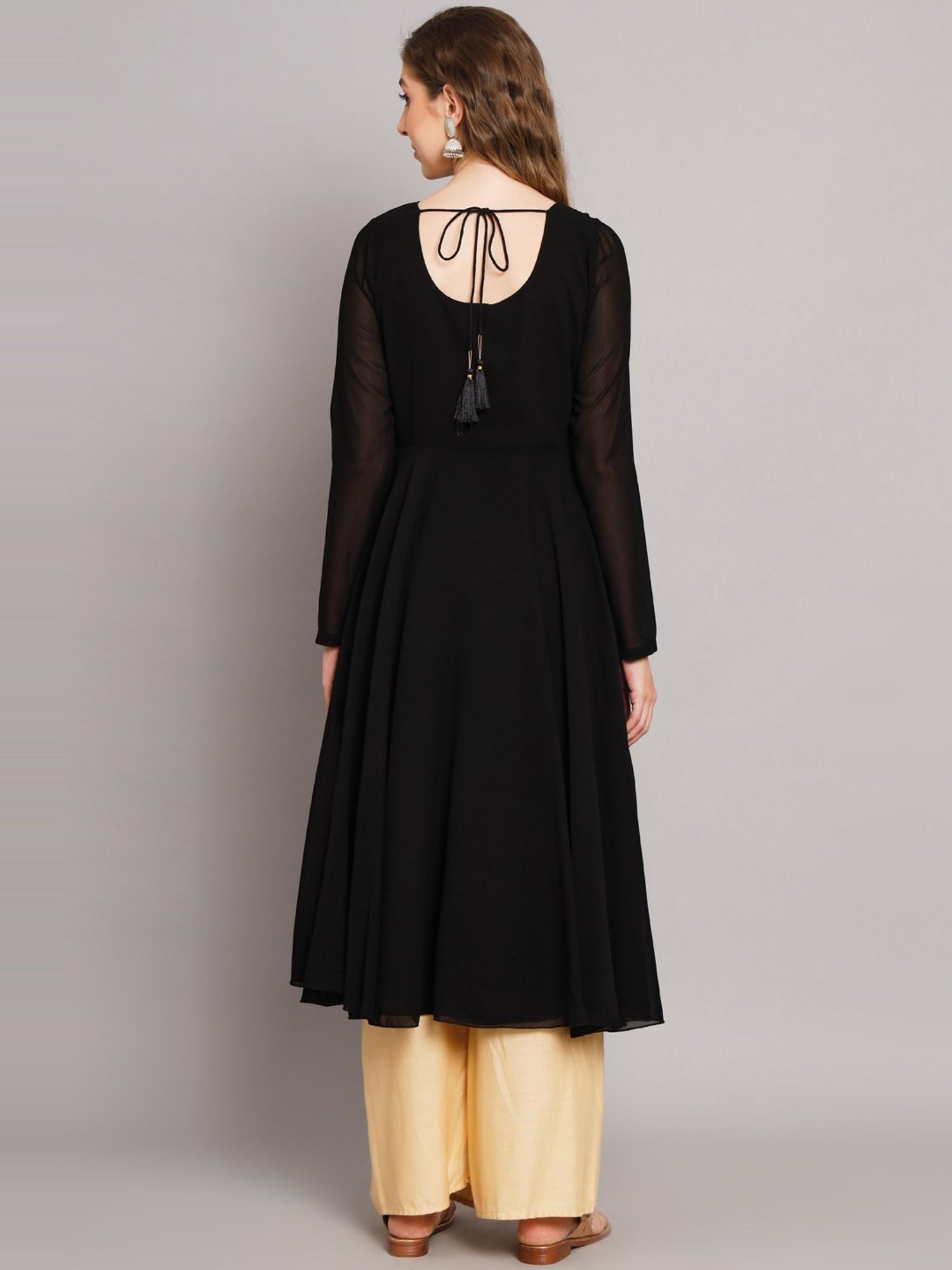 Shae by SASSAFRAS Black Ethnic A-Line Maxi Dress - Absolutely Desi