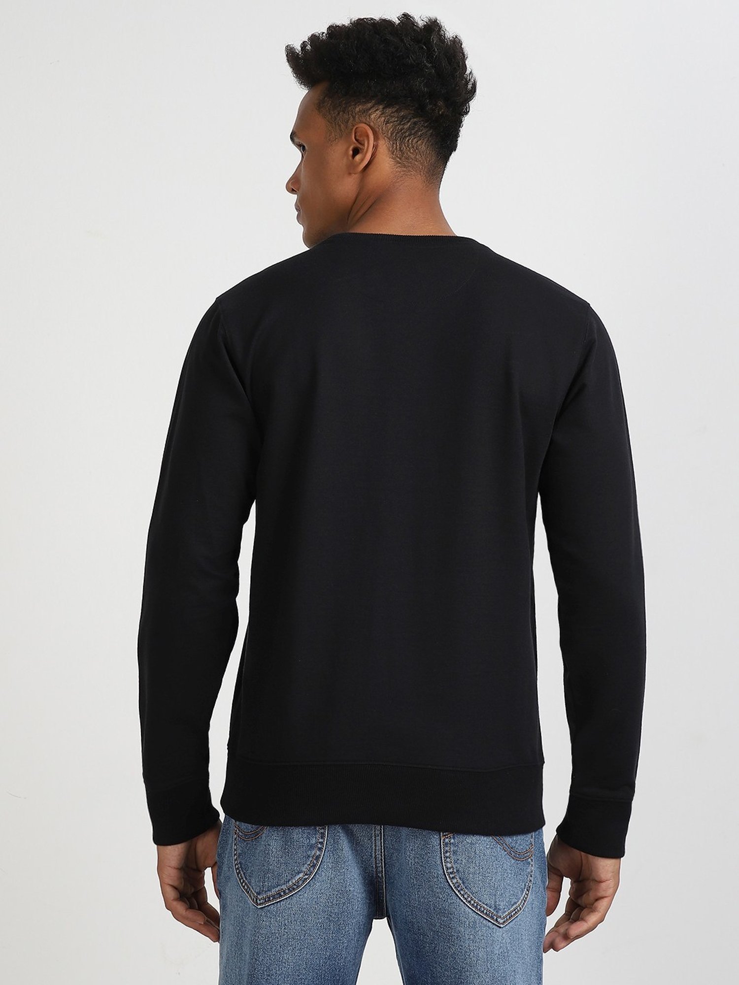 Lee Black Cotton Slim Fit Sweatshirt