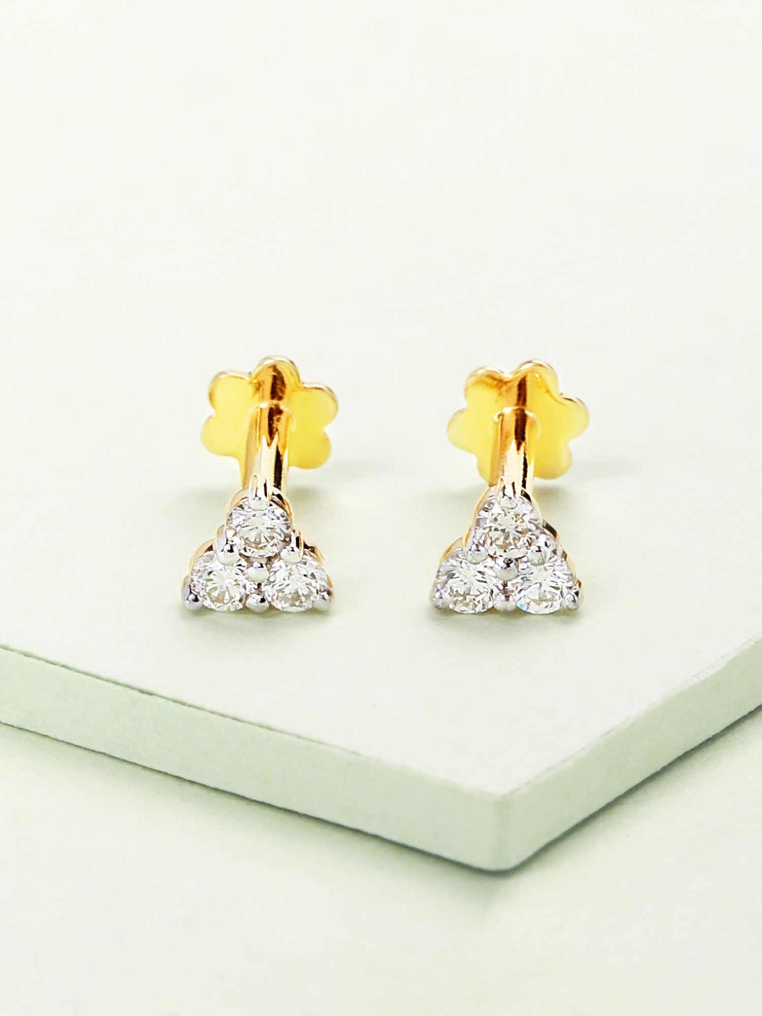 Buy Candere by Kalyan Jewellers CANDERE A KALYAN JEWELLERS COMPANY  DiamondStudded 14KT Gold Stud Earrings  06 gm at Redfynd