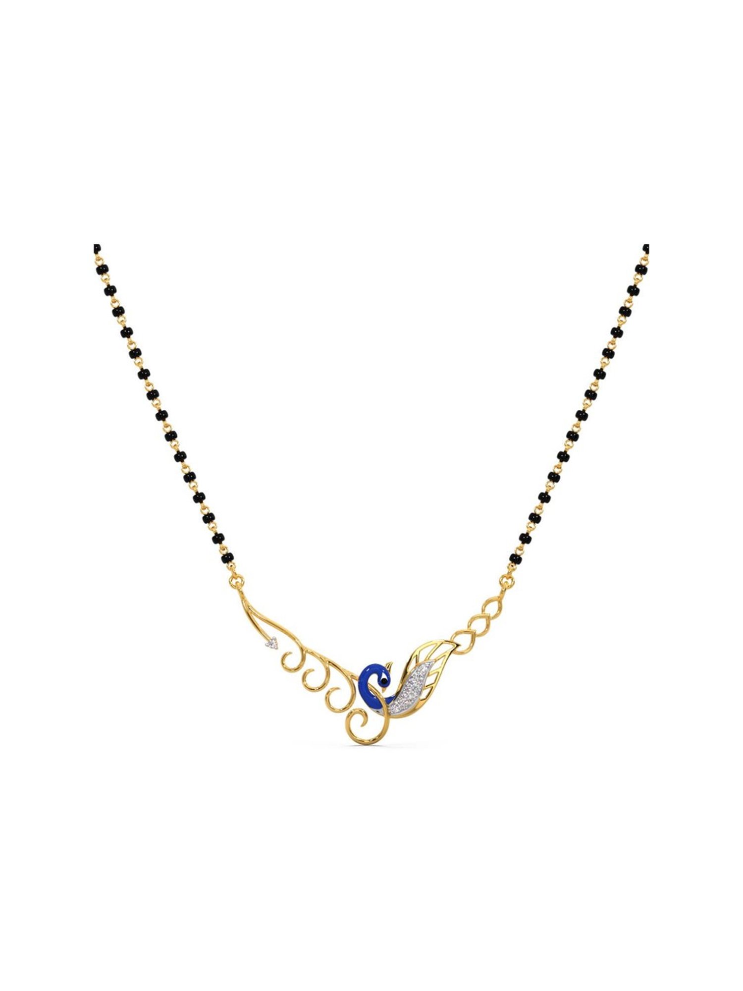 Gold diamond clearance mangalsutra with price