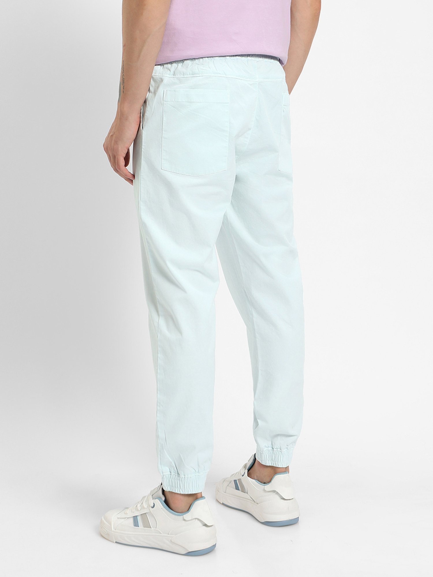 Bewakoof Light Blue Regular Fit Jogger Pants