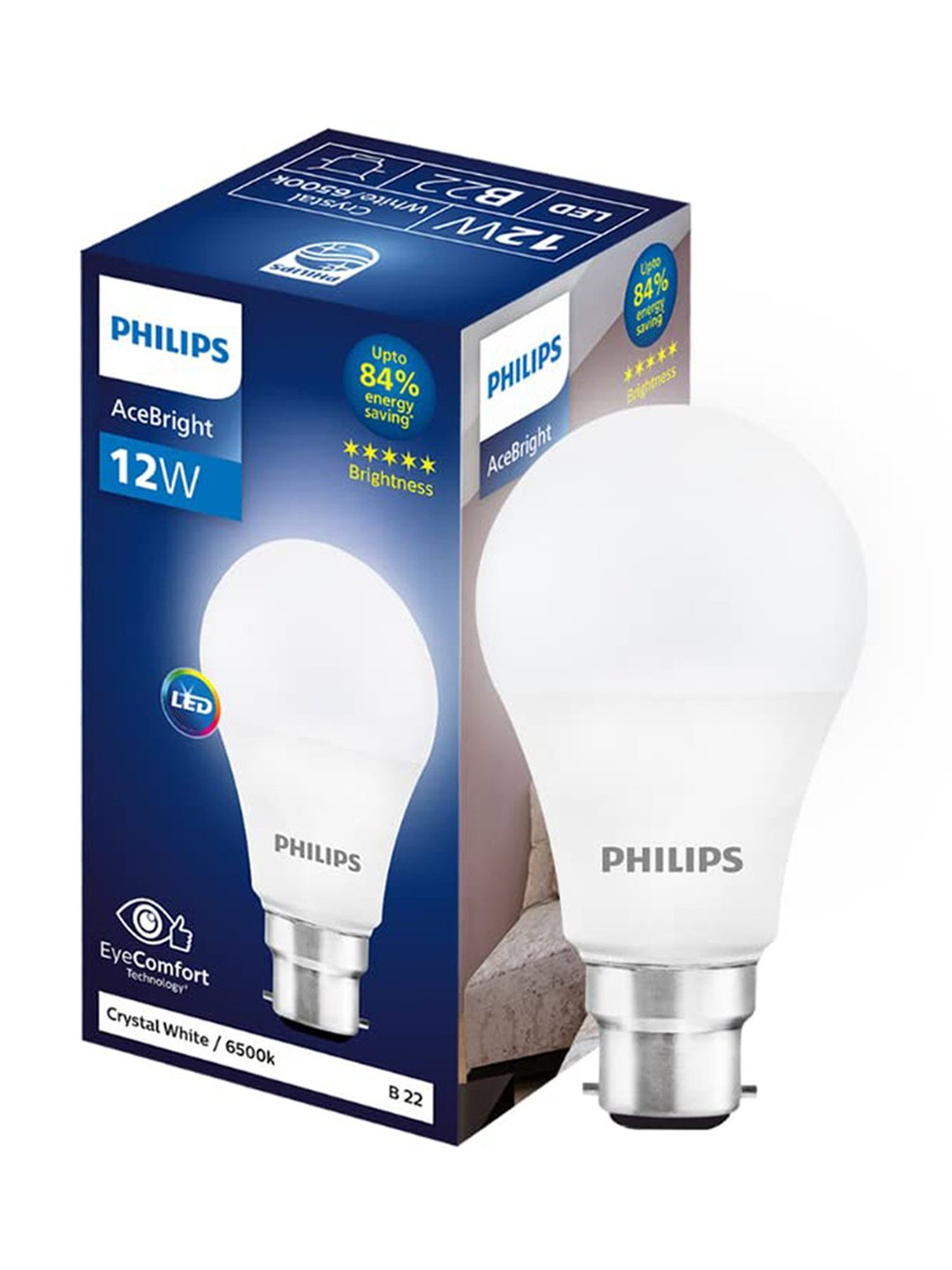 Philips 12-watt AceBright High Wattage LED Bulb with Base B22 (Crystal  White)