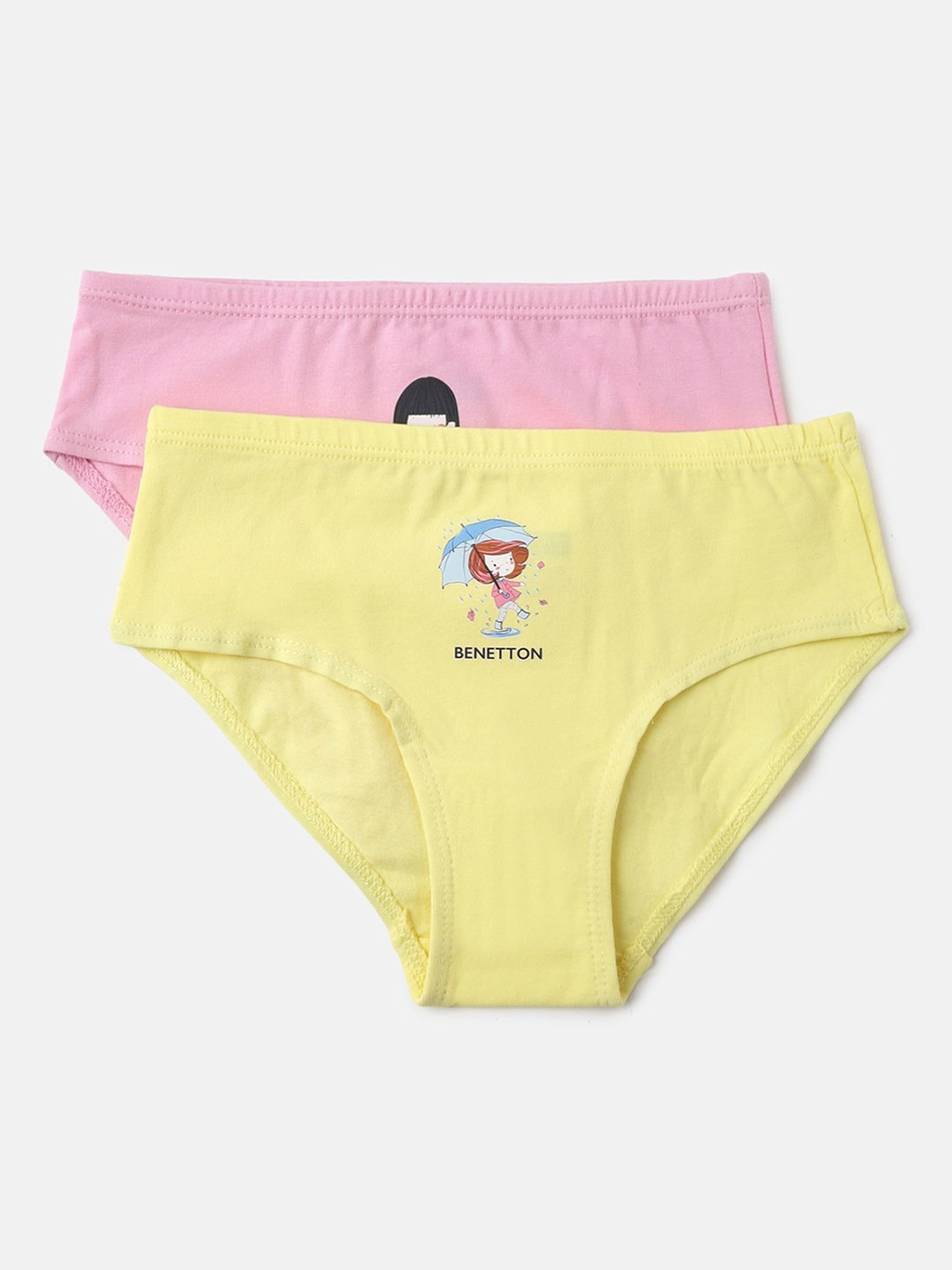 United Colors of Benetton Kids Light Pink & Yellow Printed Panties