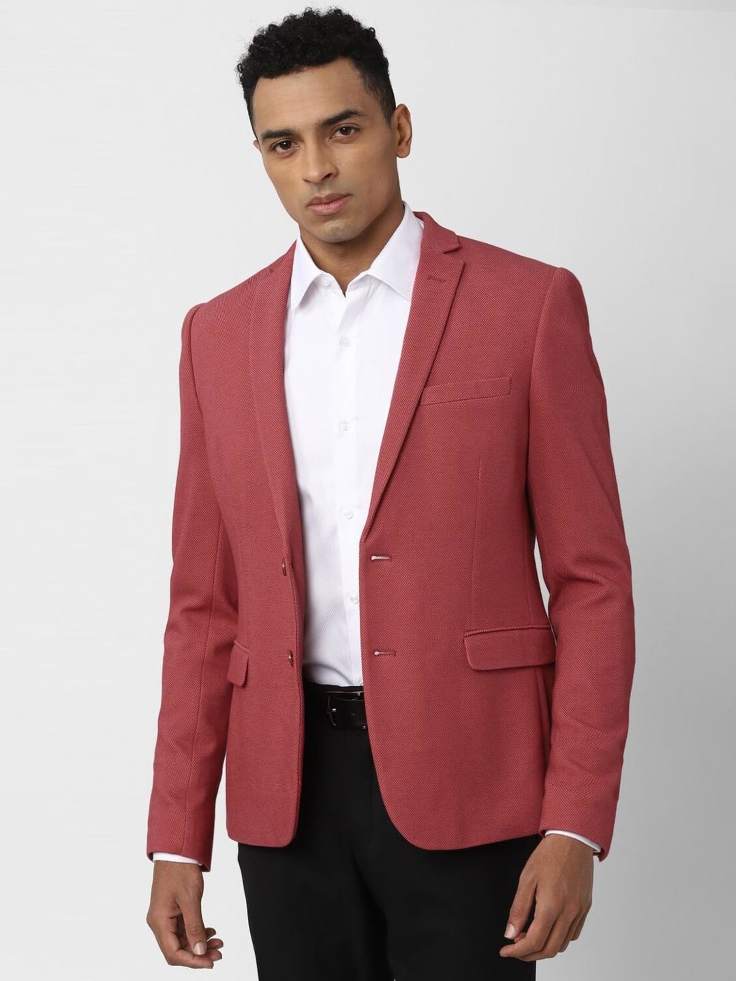 Mens red slim fit blazer new arrivals