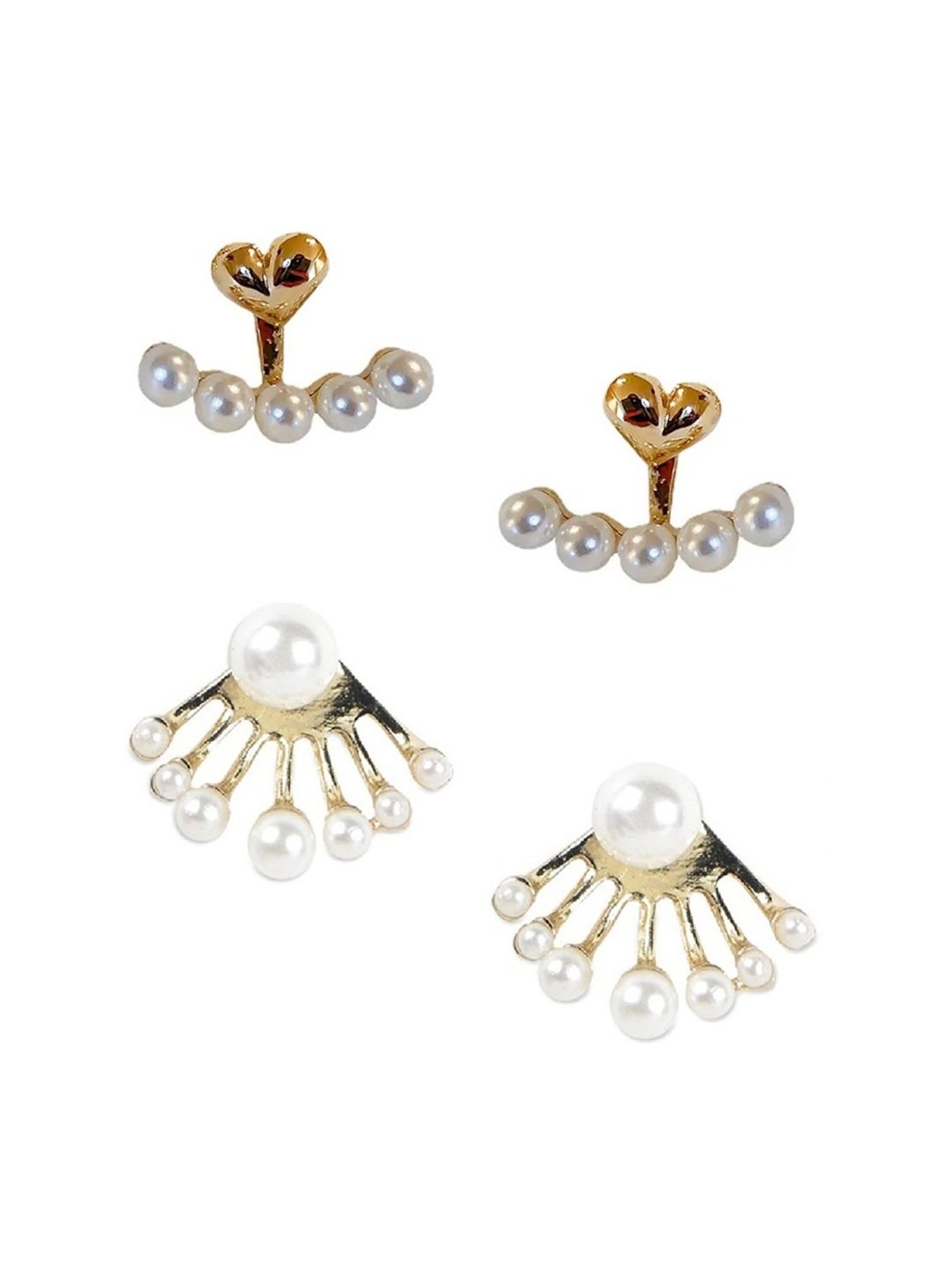 Buy Oomph Jewellery White Pearl Studded Design Ear Jacket