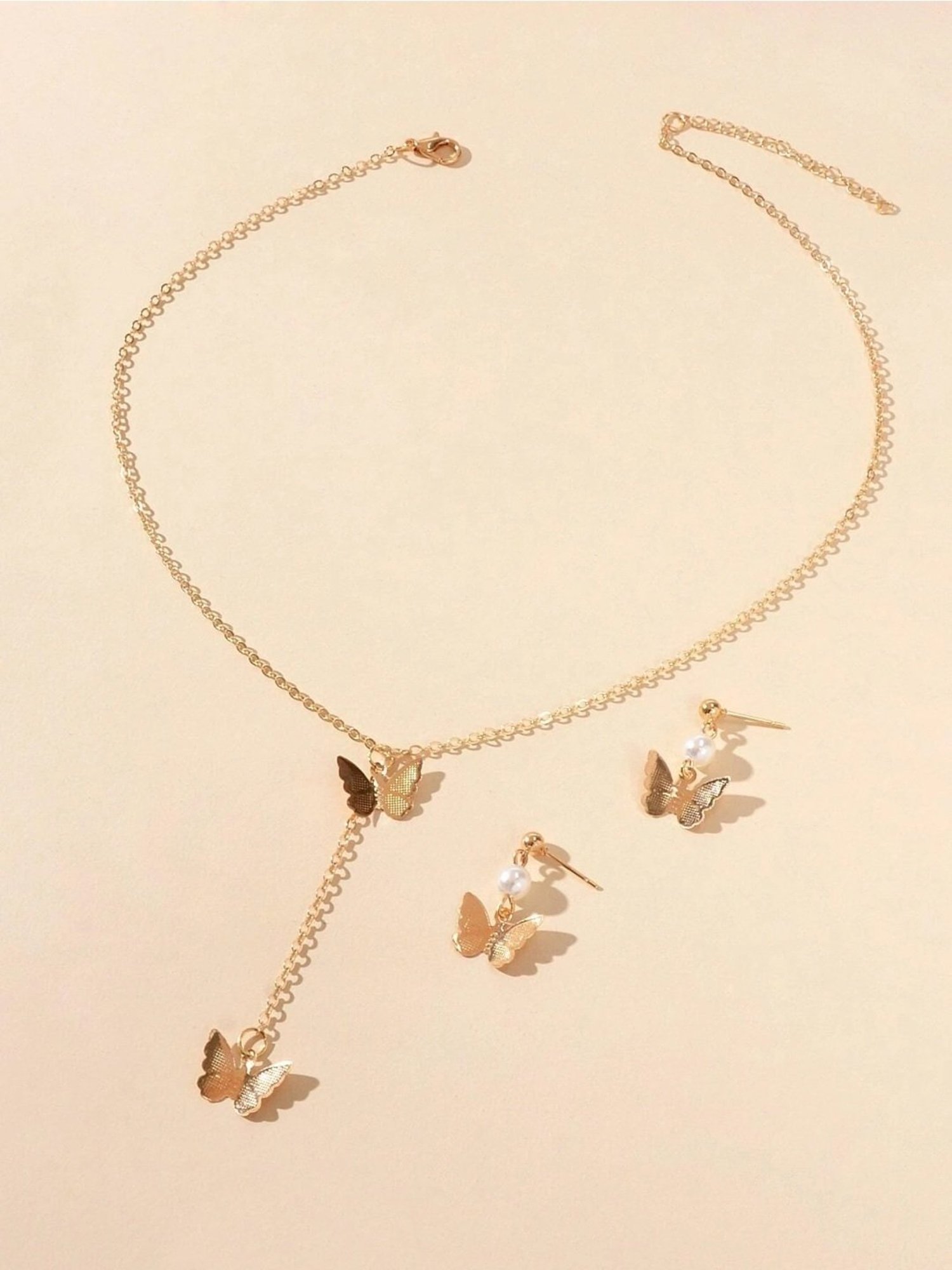 1pc Women's Copper & Cubic Zirconia Butterfly Necklace | SHEIN USA