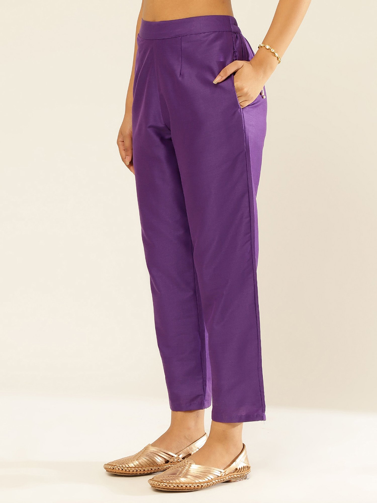 Satin Suit Pants Purple | NA-KD
