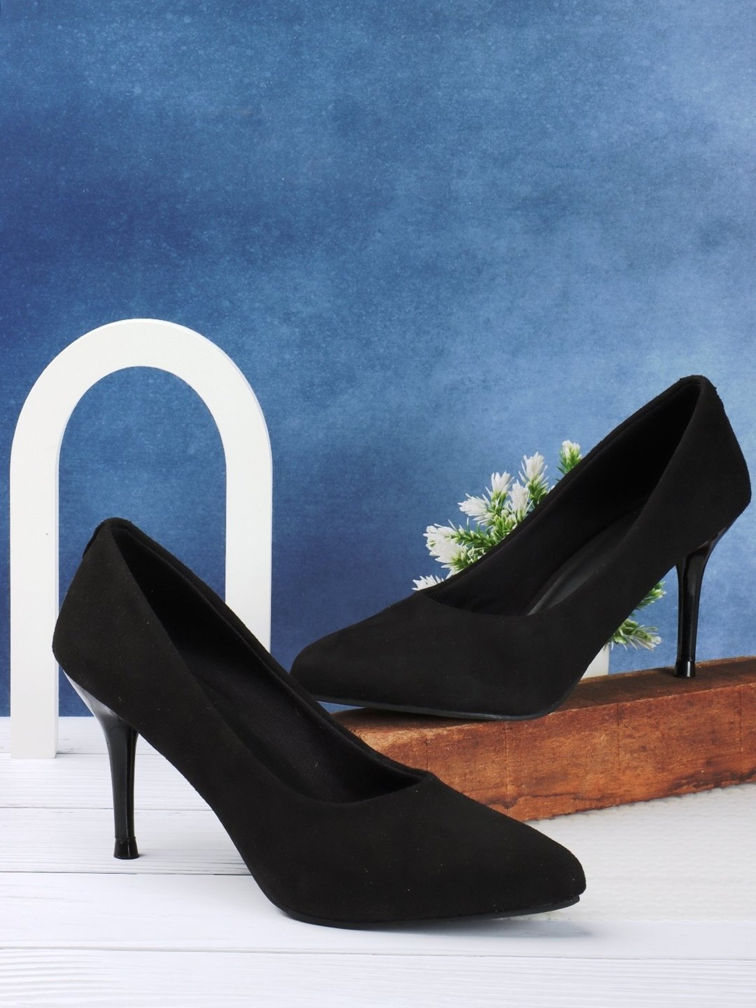Black Pencil Heel Shoes GloGlamp Lowest Prices