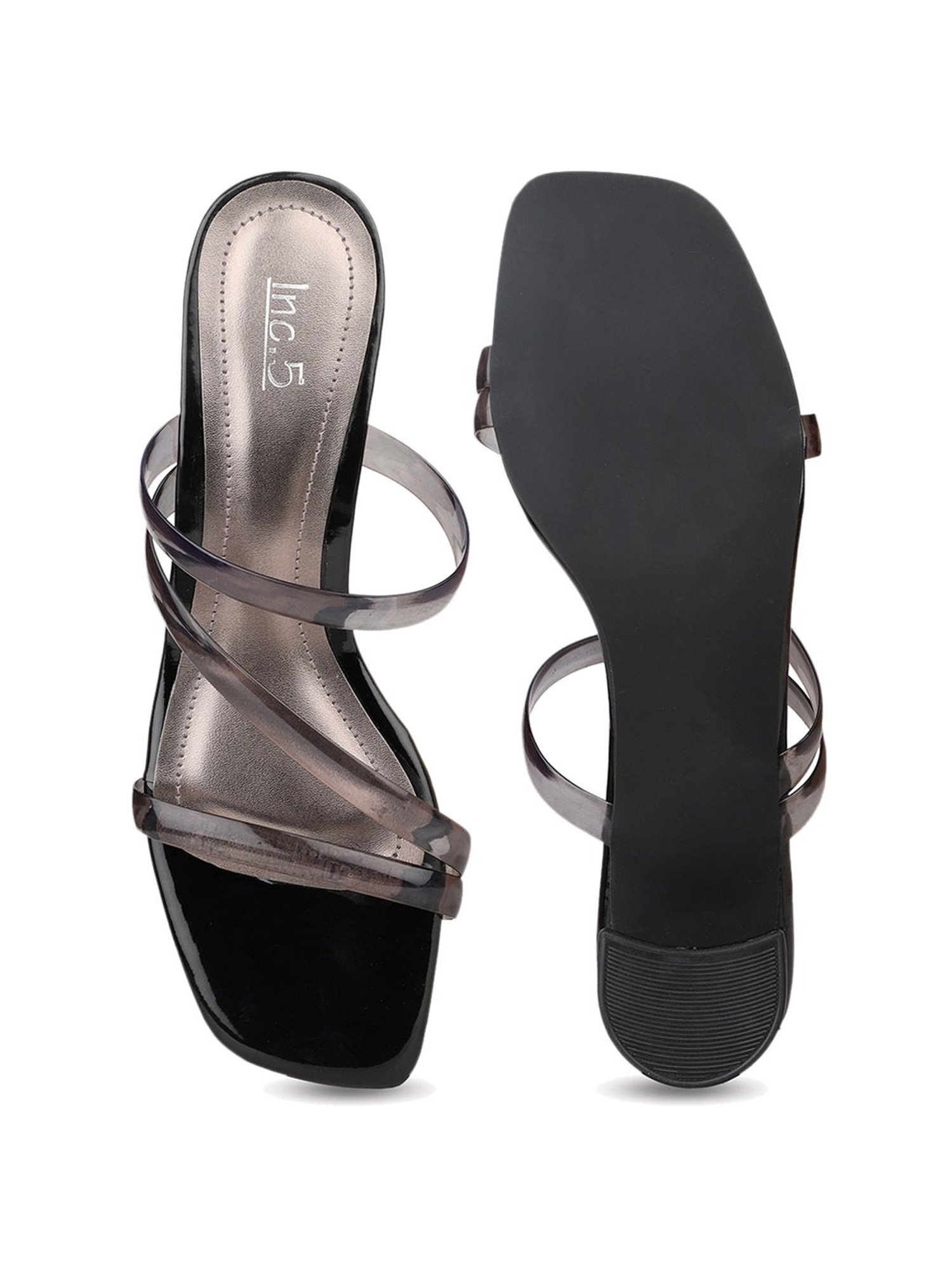 Buy Inc.5 Gun Metal T-Strap Sandals Online at Best Prices in India -  JioMart.
