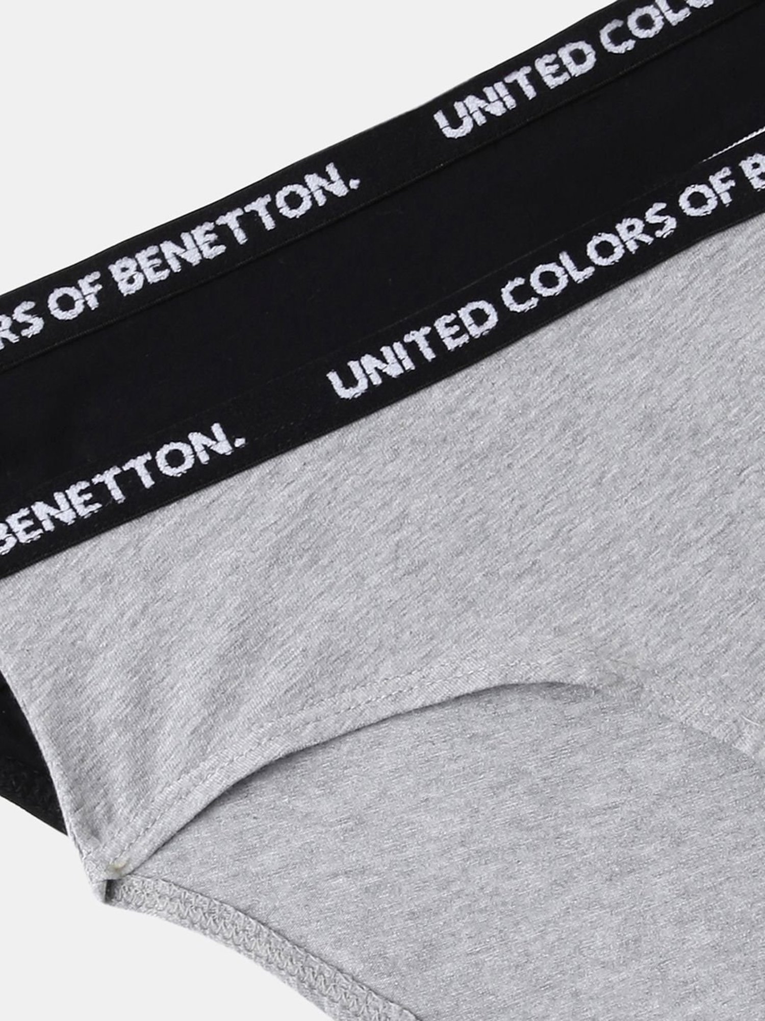 United Colors of Benetton Black & Grey Brief Panties - Pack Of 2