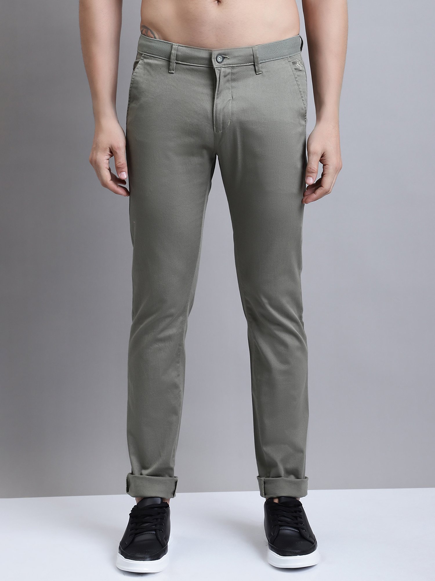 Buy Grey Casual Elegant Cotton Men's Trousers-North Republic