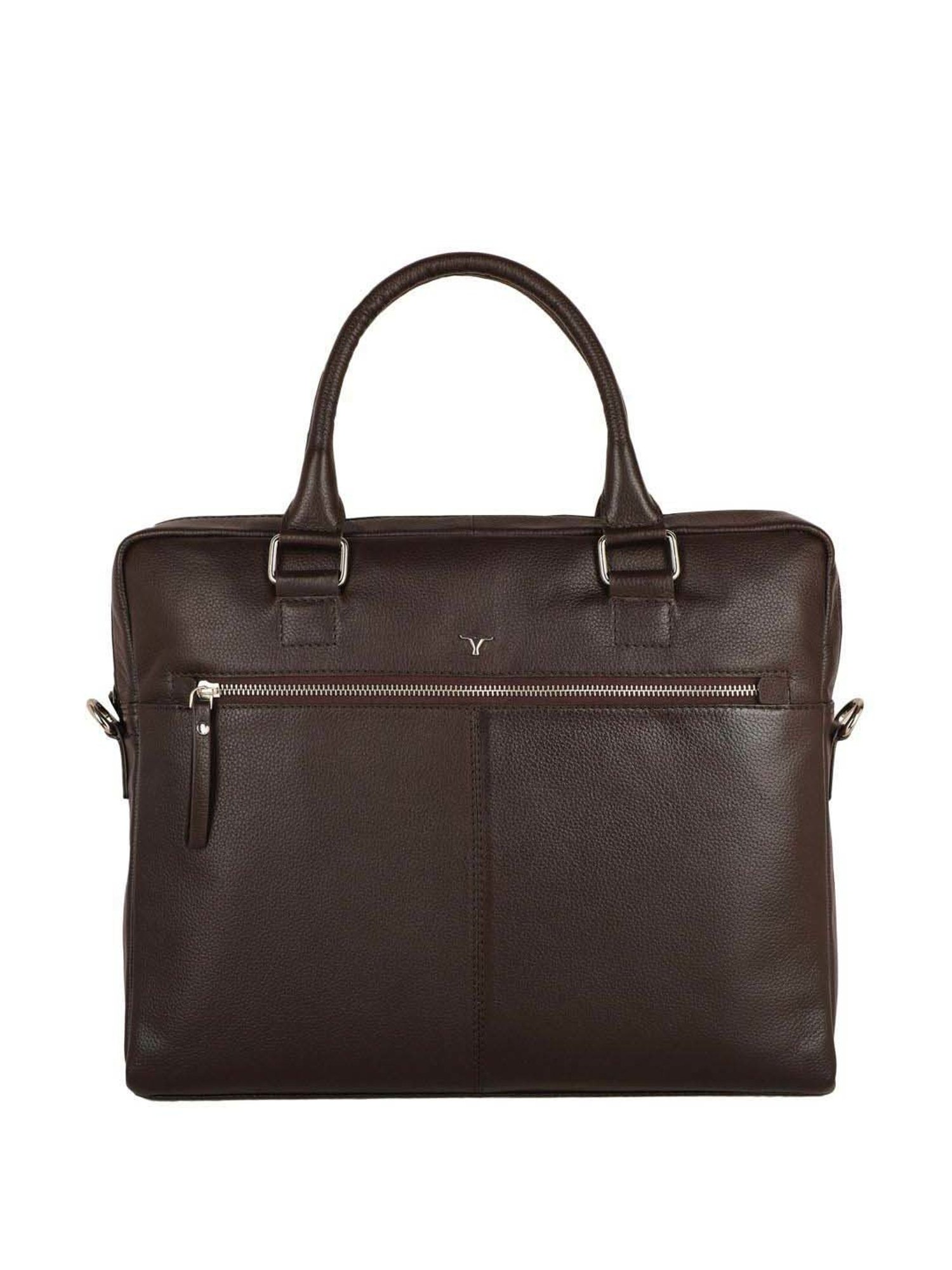 Buy BULCHEE Brown Leather Medium Laptop Messenger Bag Online At