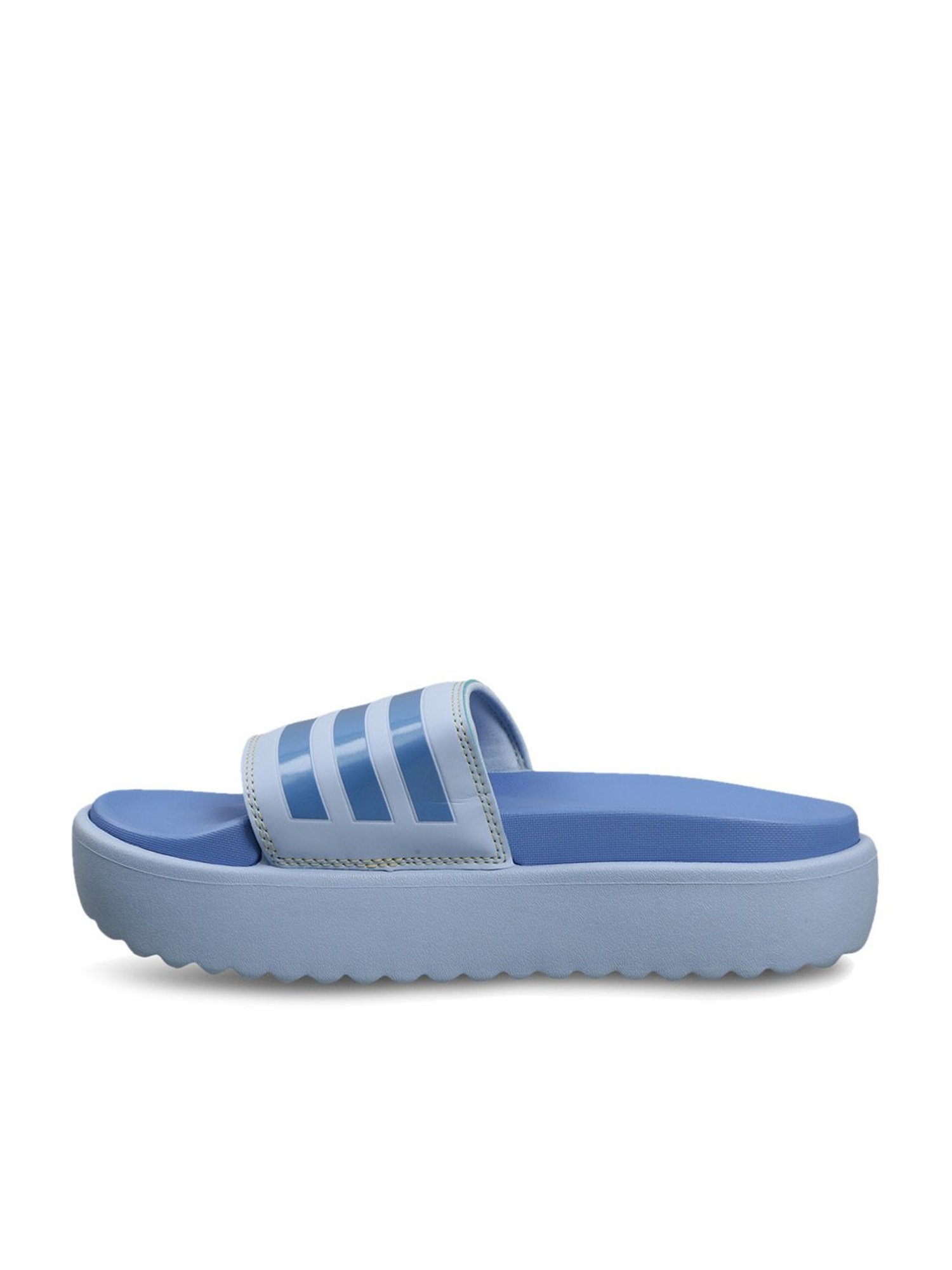 Light blue adidas online slides womens