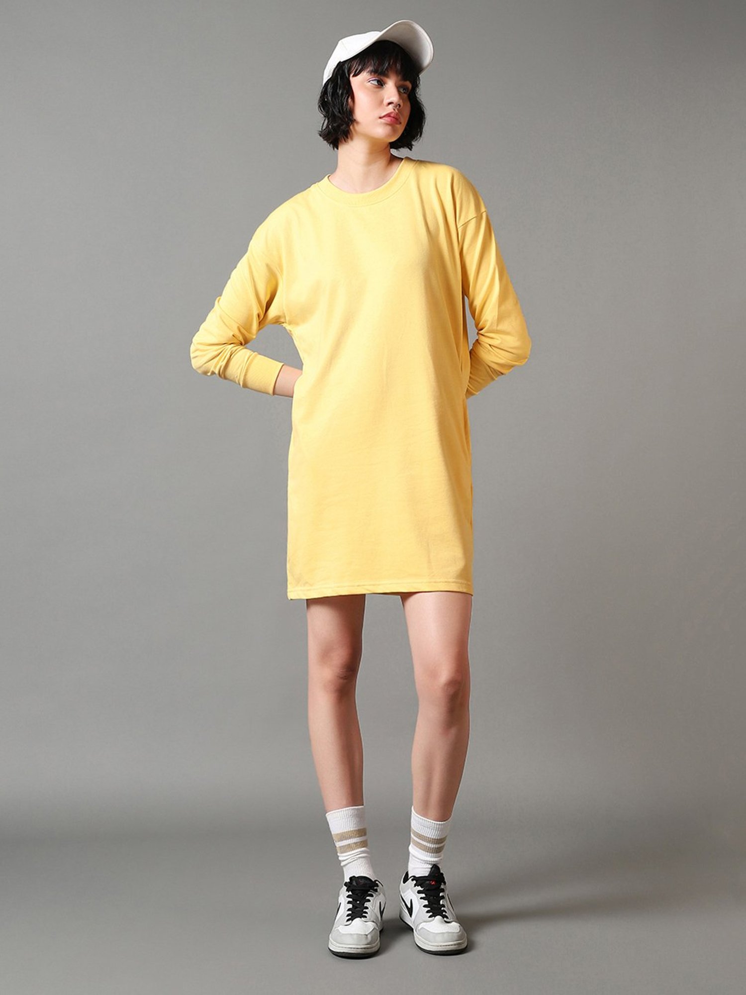 Oversized yellow cheap t shirt dress