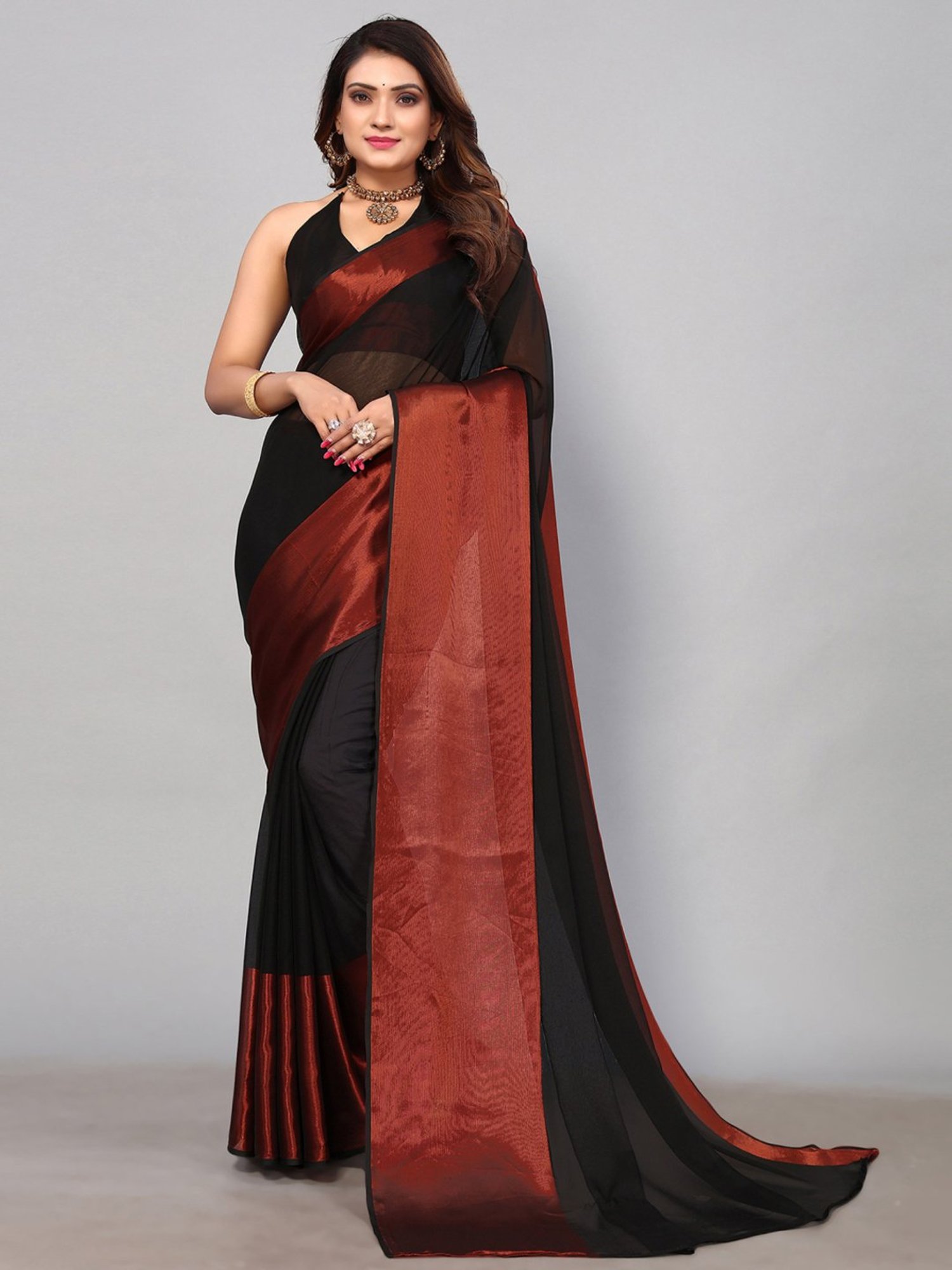 Buy Maroon Sarees for Women by PAVANPUTRA FAB Online | Ajio.com