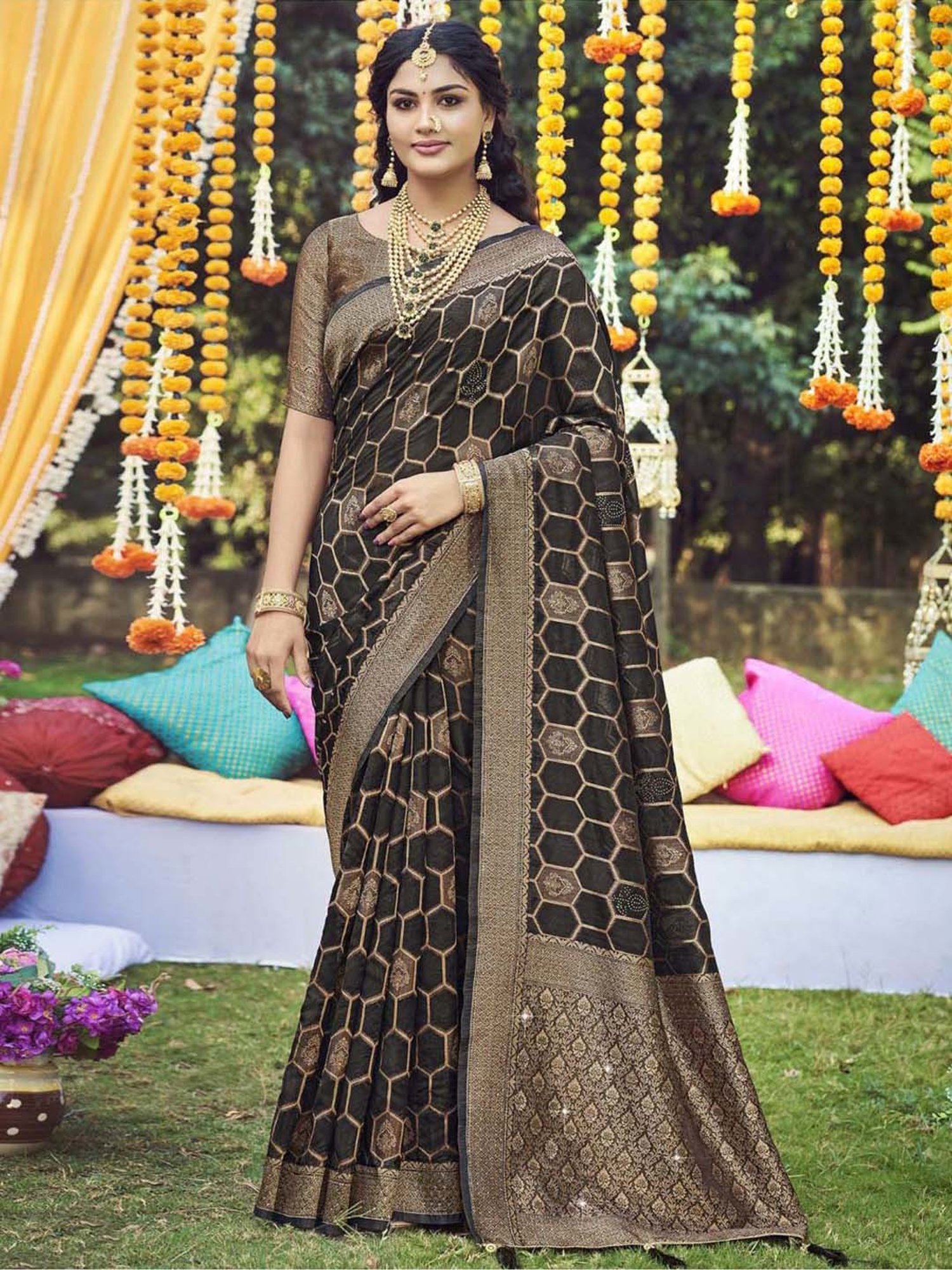 Beautiful Bold Black Saree - Rana's by Kshitija | Black saree, Saree  designs party wear, Bold black