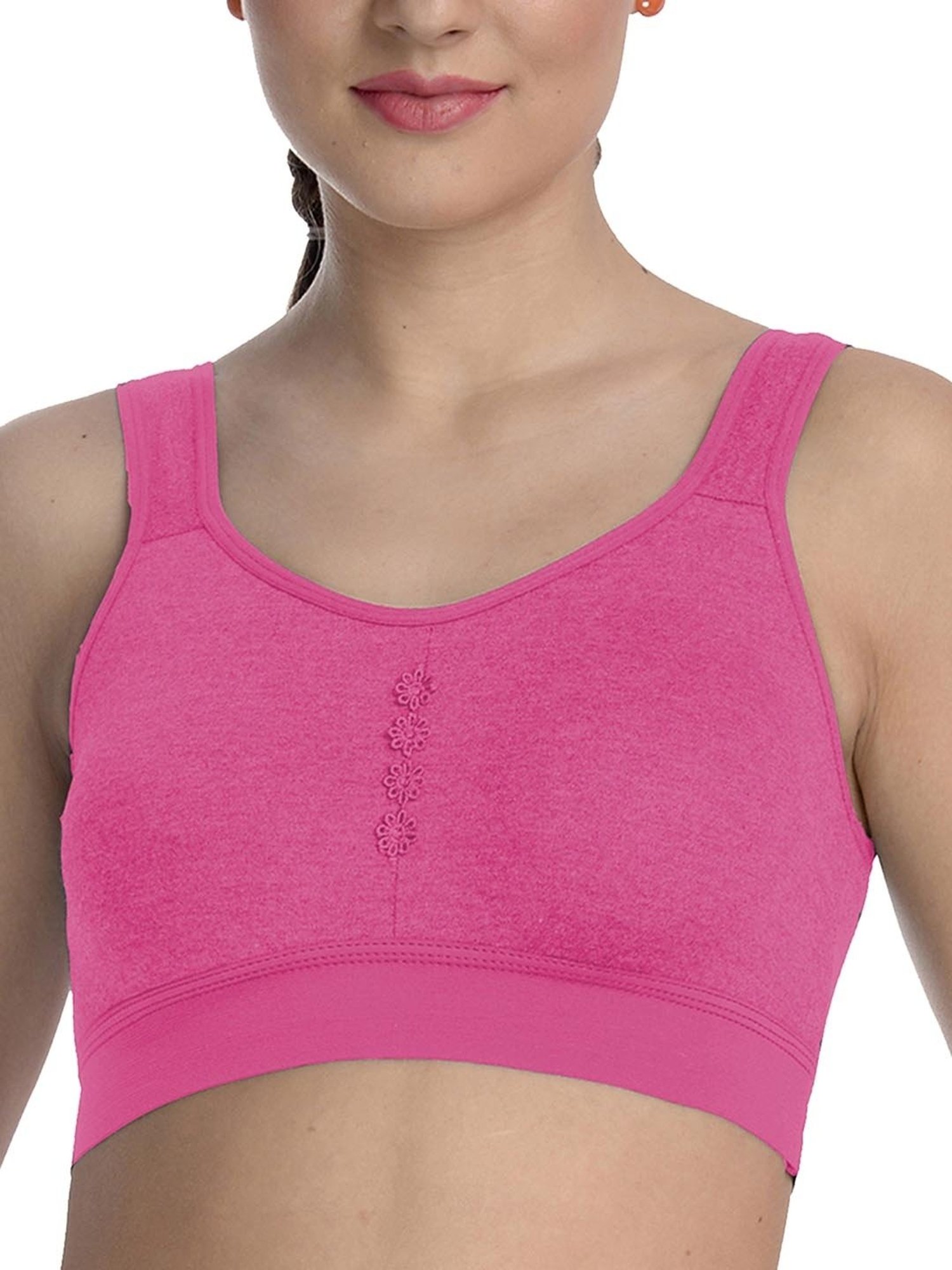FIMS Grey & Pink Full Coverage Sports Bras - Pack Of 2