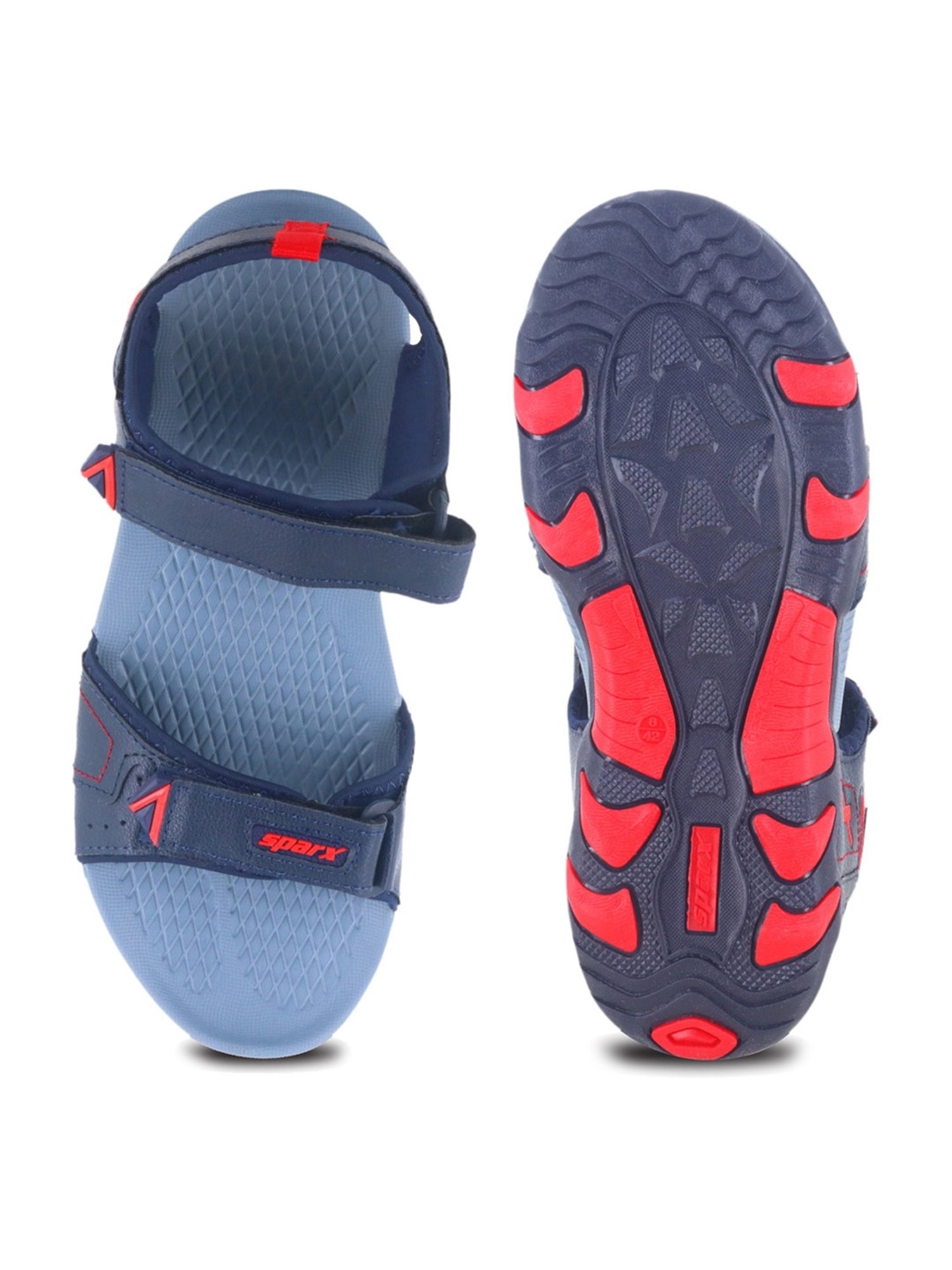 Sparx Men Navy Blue Orange Sports Sandals - Size 7 | Sparx