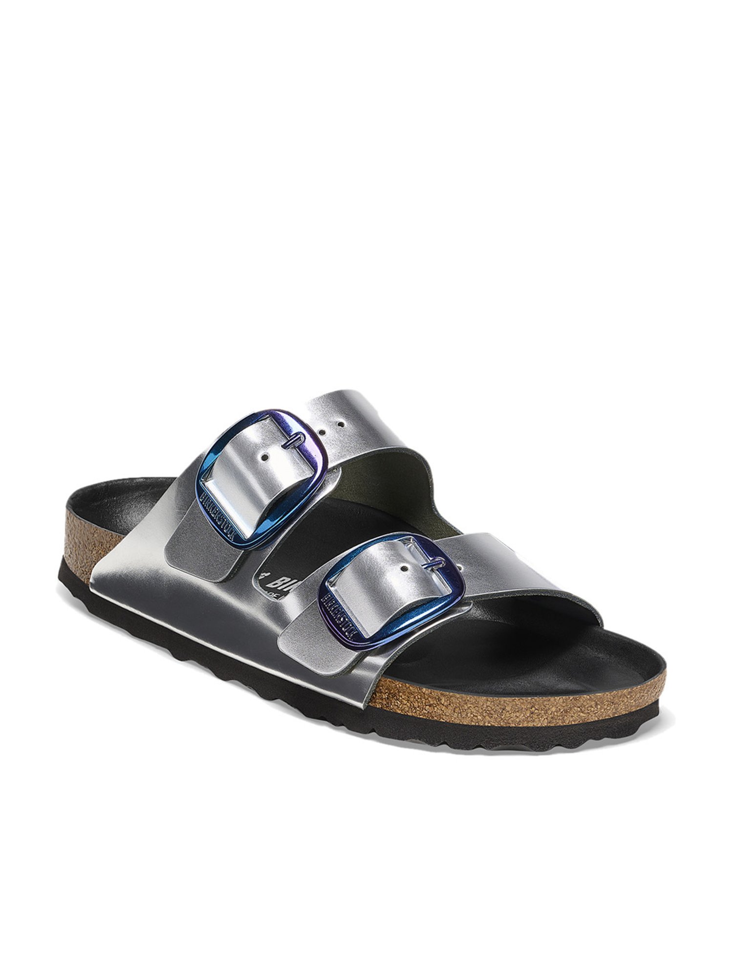 Silver birkenstocks online sale