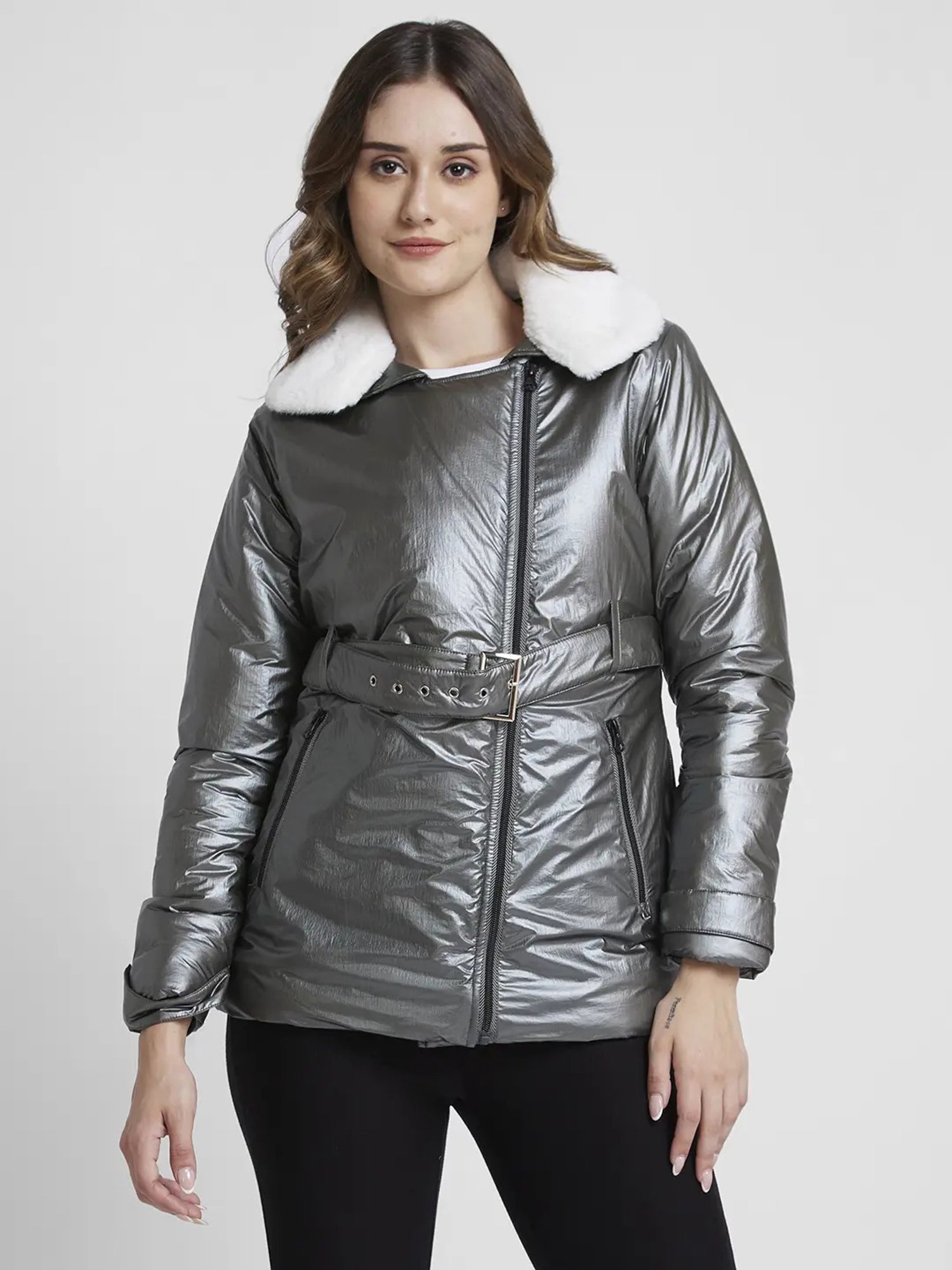 Stieglitz AVILYN PUFFER - Winter jacket - silver/silver-coloured -  Zalando.de