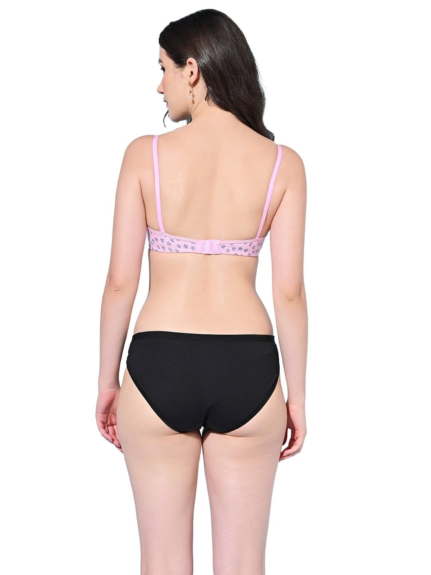 Lycra Cotton Pink Printed Bra And Panty Set at Rs 175/set in