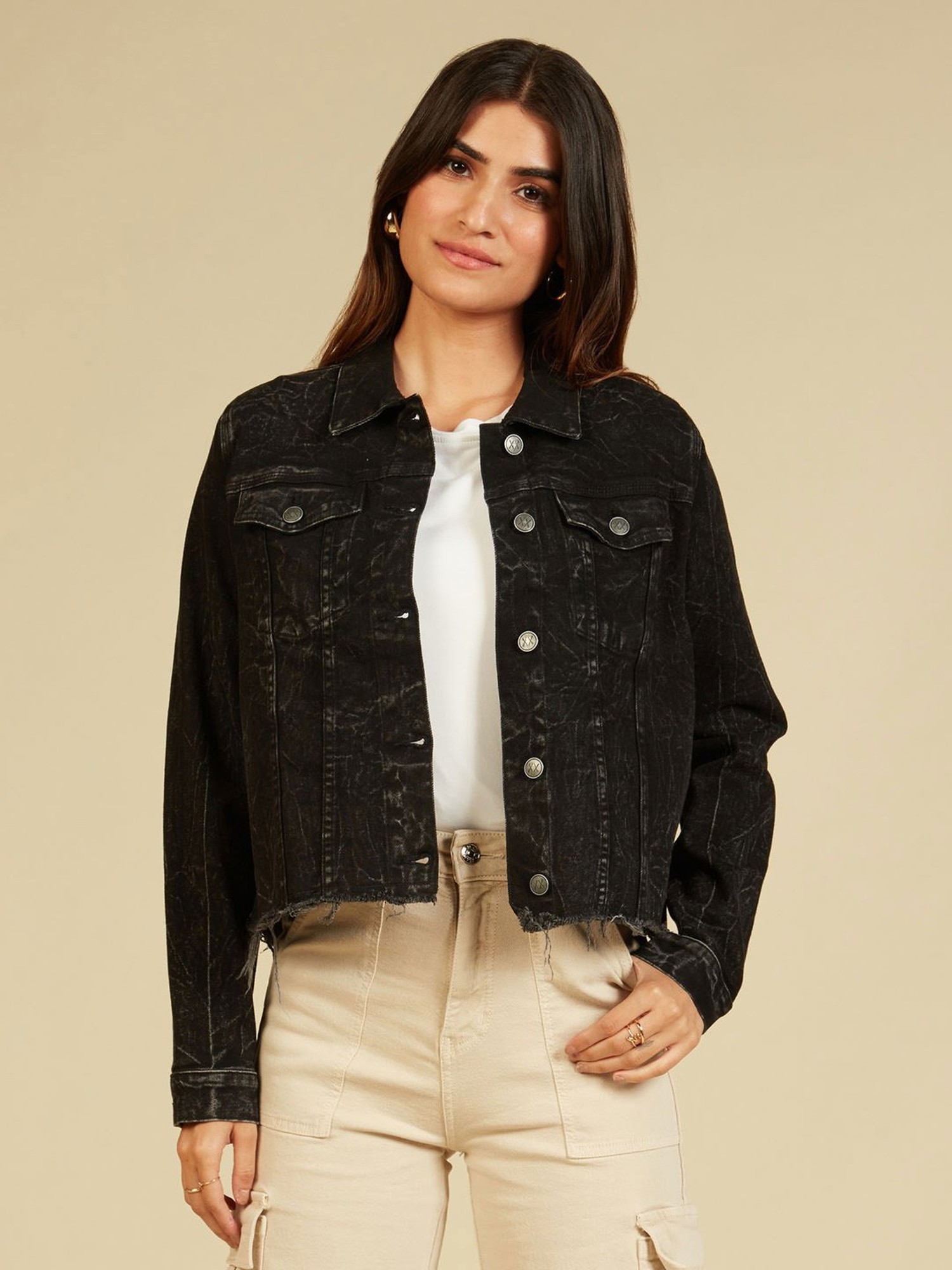 Buy Black Denim Jacket for Women Online-sgquangbinhtourist.com.vn