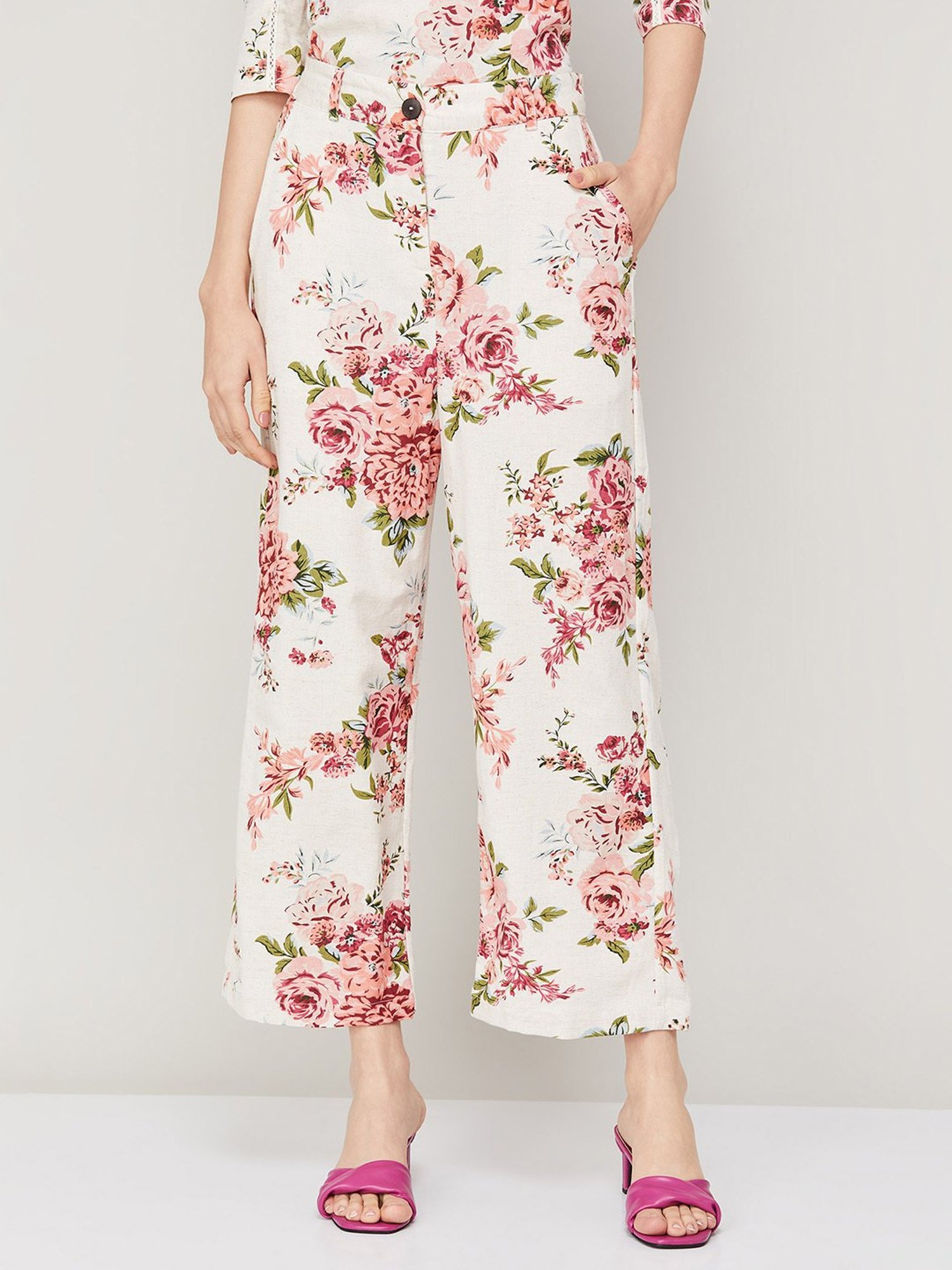 DAHLIA flared floral pants – by Green Cotton COM
