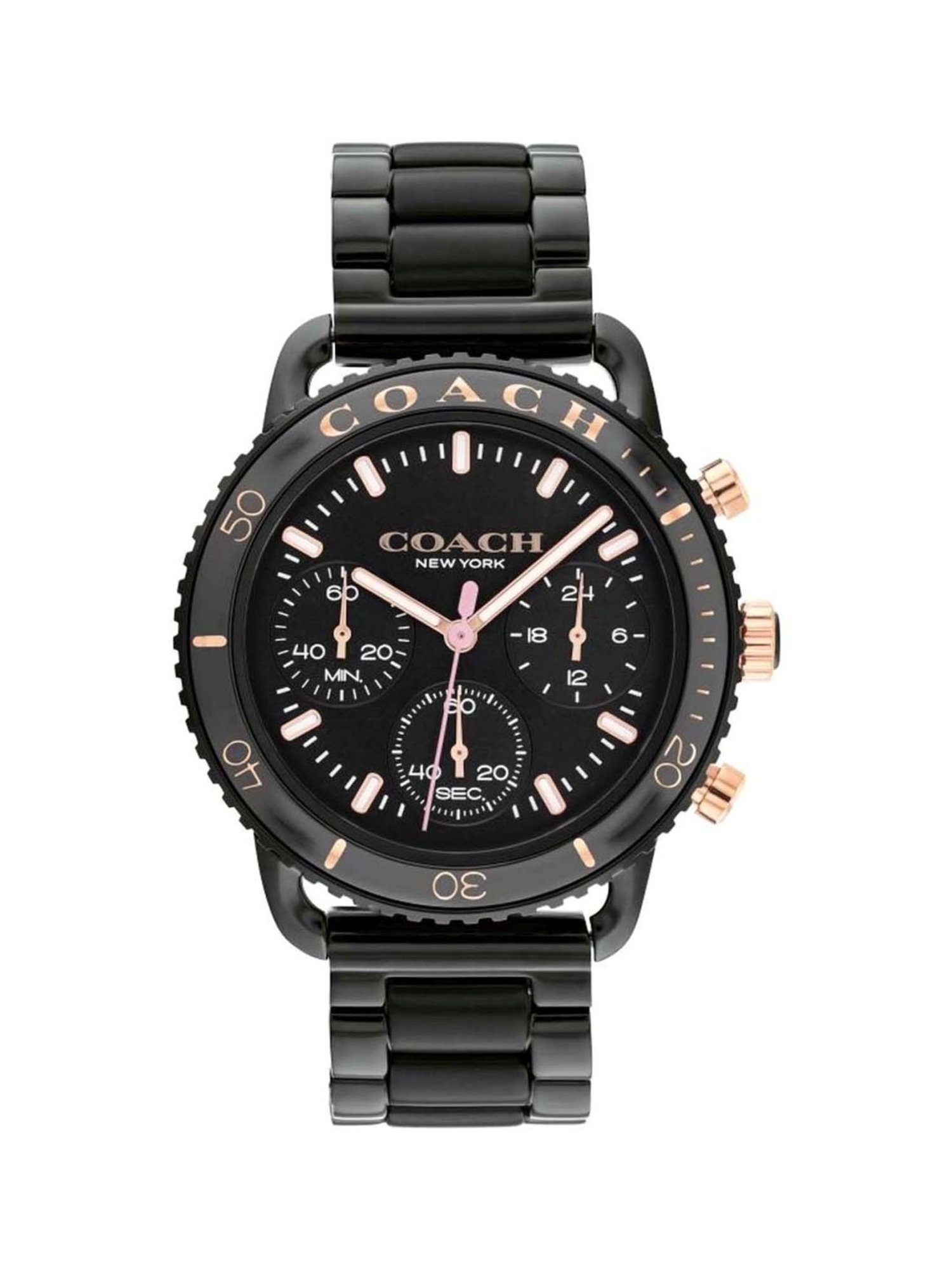 Buy Online Coach Quartz Analog Golden Dial Leather Strap Watch for Women -  co14503982w | Titan