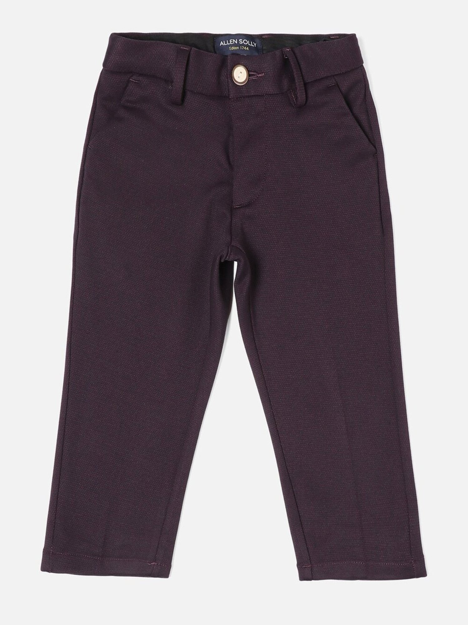 Buy Men Navy Regular Fit Solid Casual Trousers Online - 290049 | Allen Solly