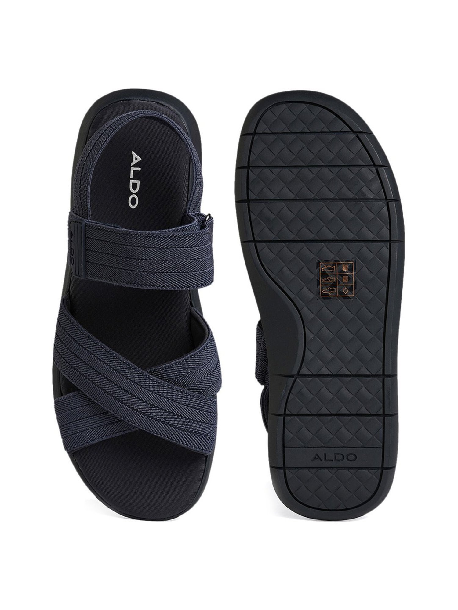 Eze Men's Black Cross Strap Sandals | Aldo Shoes