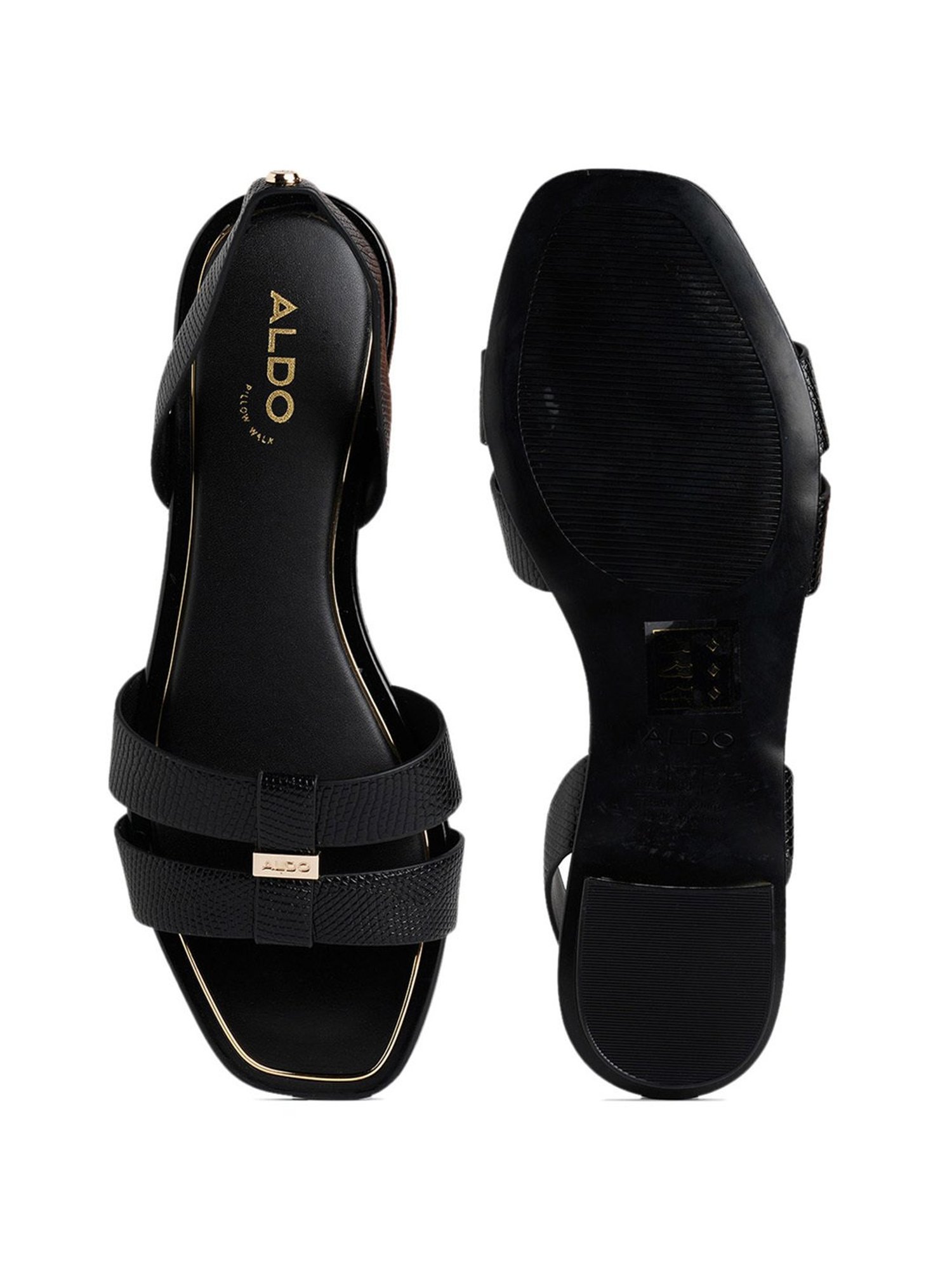 Aldo black sandals cheap flat