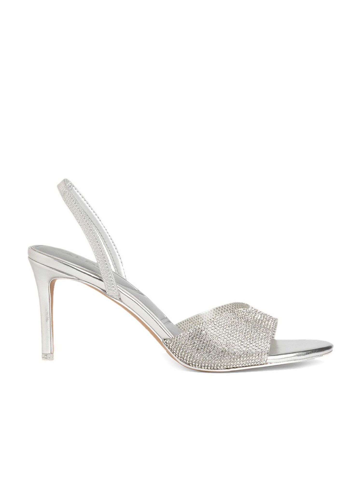 122FAYNASILVER Silver leather strappy heels - Friends & Family - Maje.com