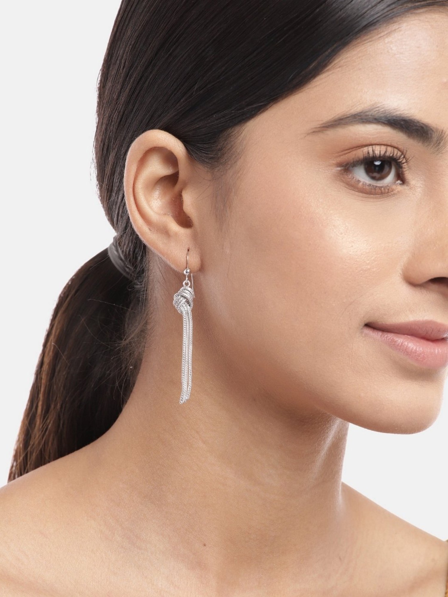 Buy Yellow Chimes Silver Drop Earrings - Earrings for Women 26338792 |  Myntra