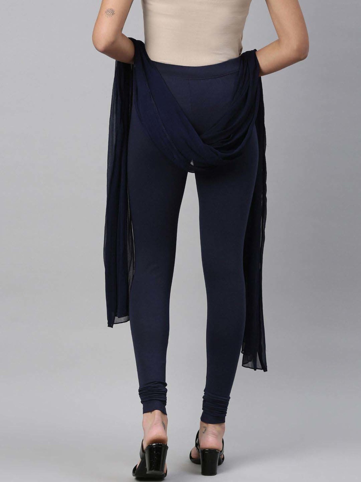 Buy TWIN BIRDS Navy Cotton Full Length Leggings for Women Online @ Tata CLiQ