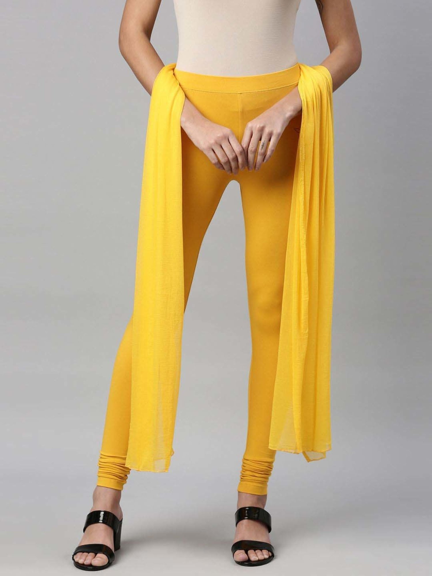 Buy TWIN BIRDS Yellow Cotton Full Length Leggings With Dupatta for Women  Online @ Tata CLiQ