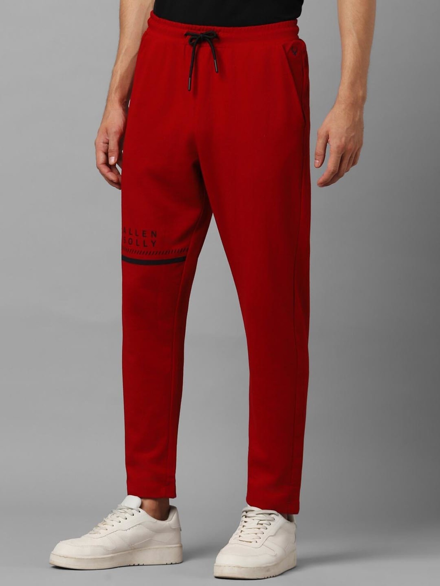 Buy ALLEN SOLLY Solid Polyester Slim Fit Men's Casual Trousers | Shoppers  Stop
