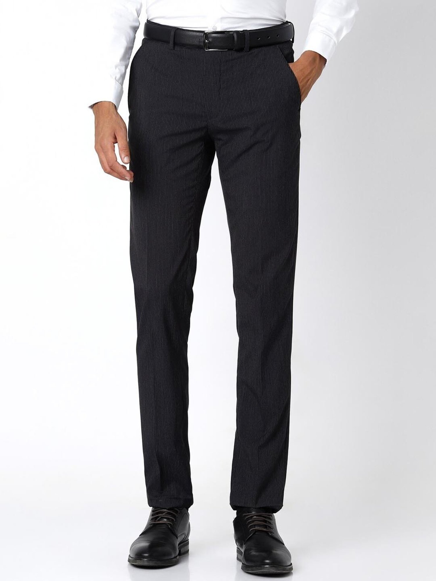 Men's Casual Loose Striped Pants Business Trousers Seasons - Temu