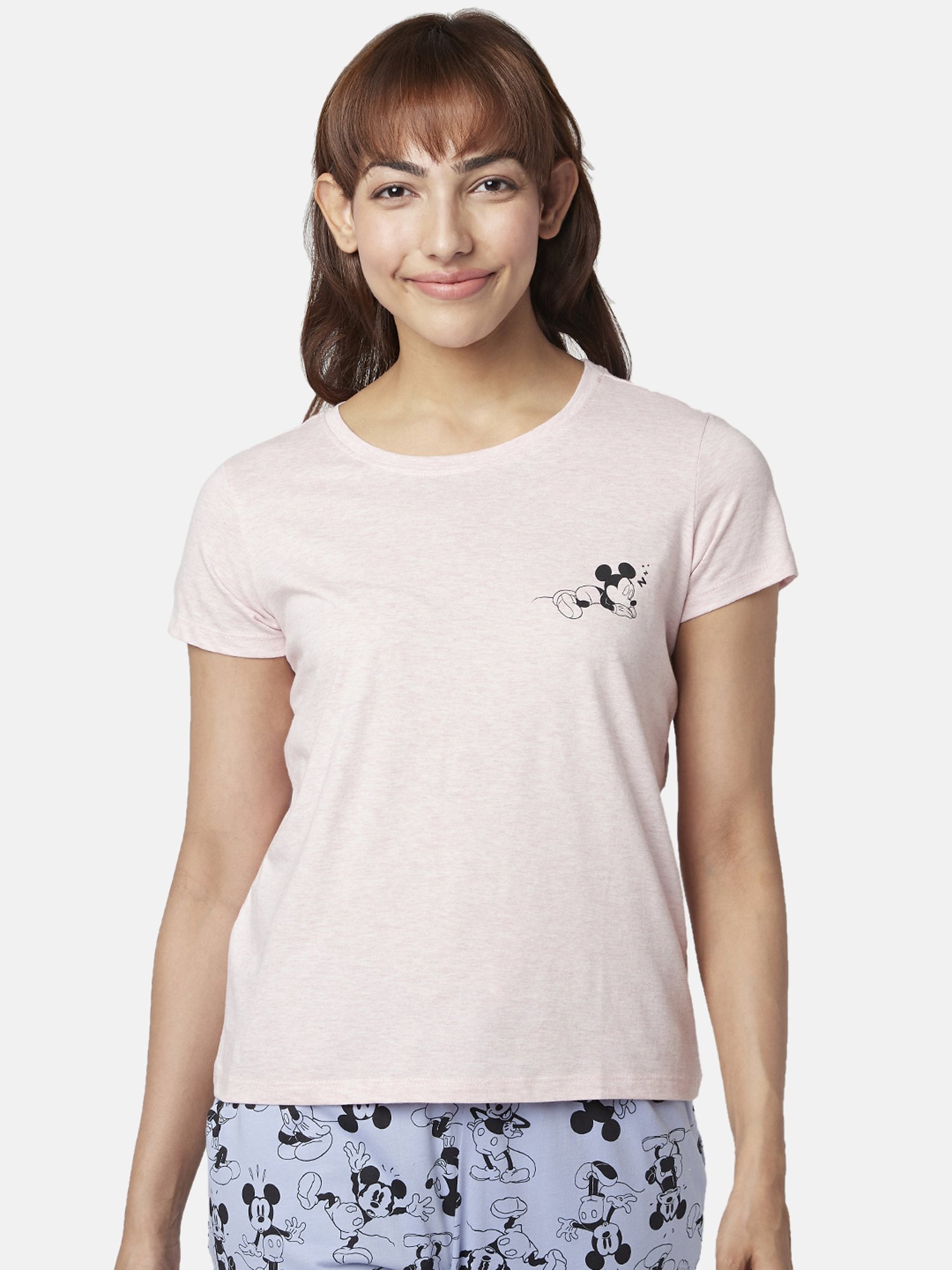 Dreamz by Pantaloons Baby Pink Cotton Graphic Print T-Shirt