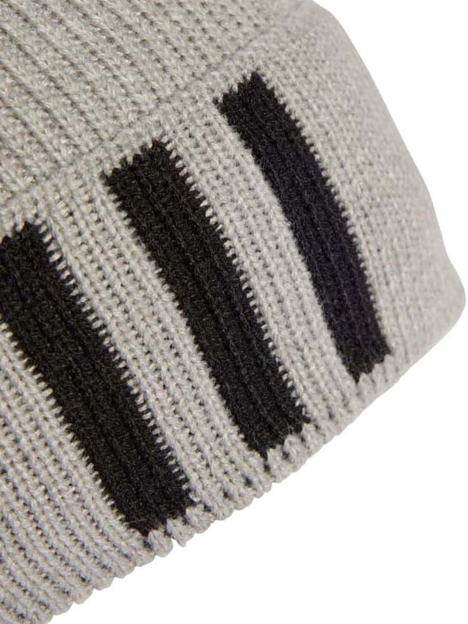 Buy Adidas 3-stripes Grey Heather & Black Solid Beanies Online At