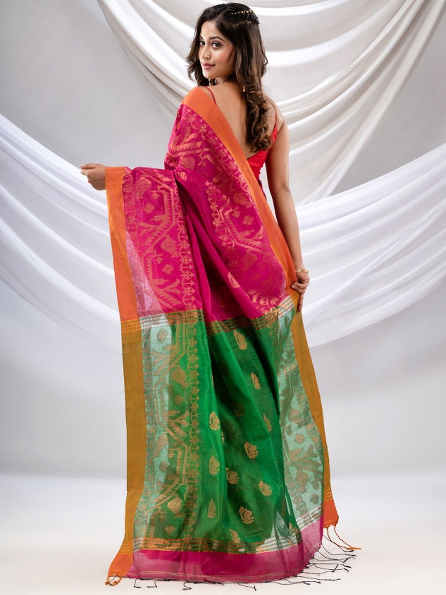 Buy Teal Green Digital Printed Silk Saree Online At Zeel Clothing