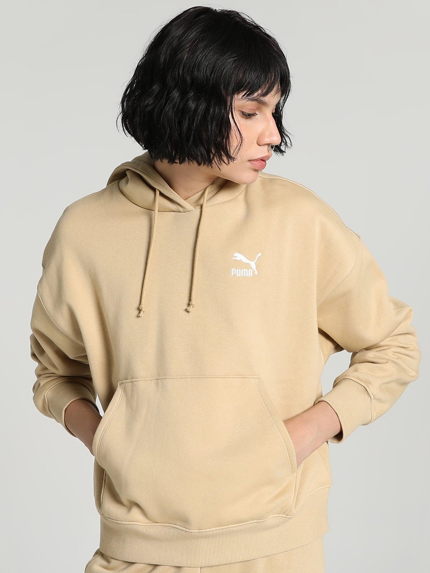 Puma beige hoodie on sale