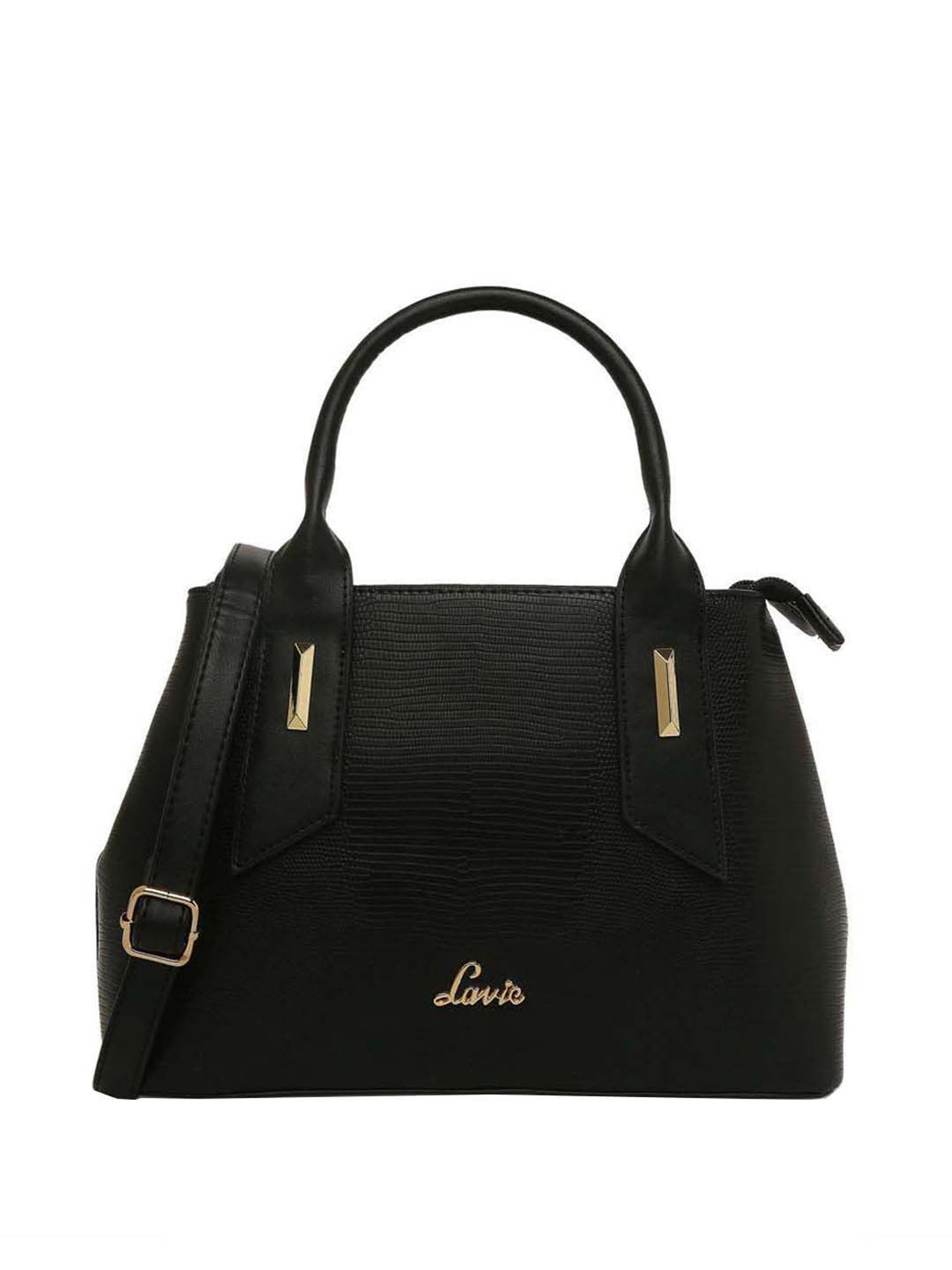 Buy Lavie Liz Rumba Black Textured Medium Handbag Online At Best