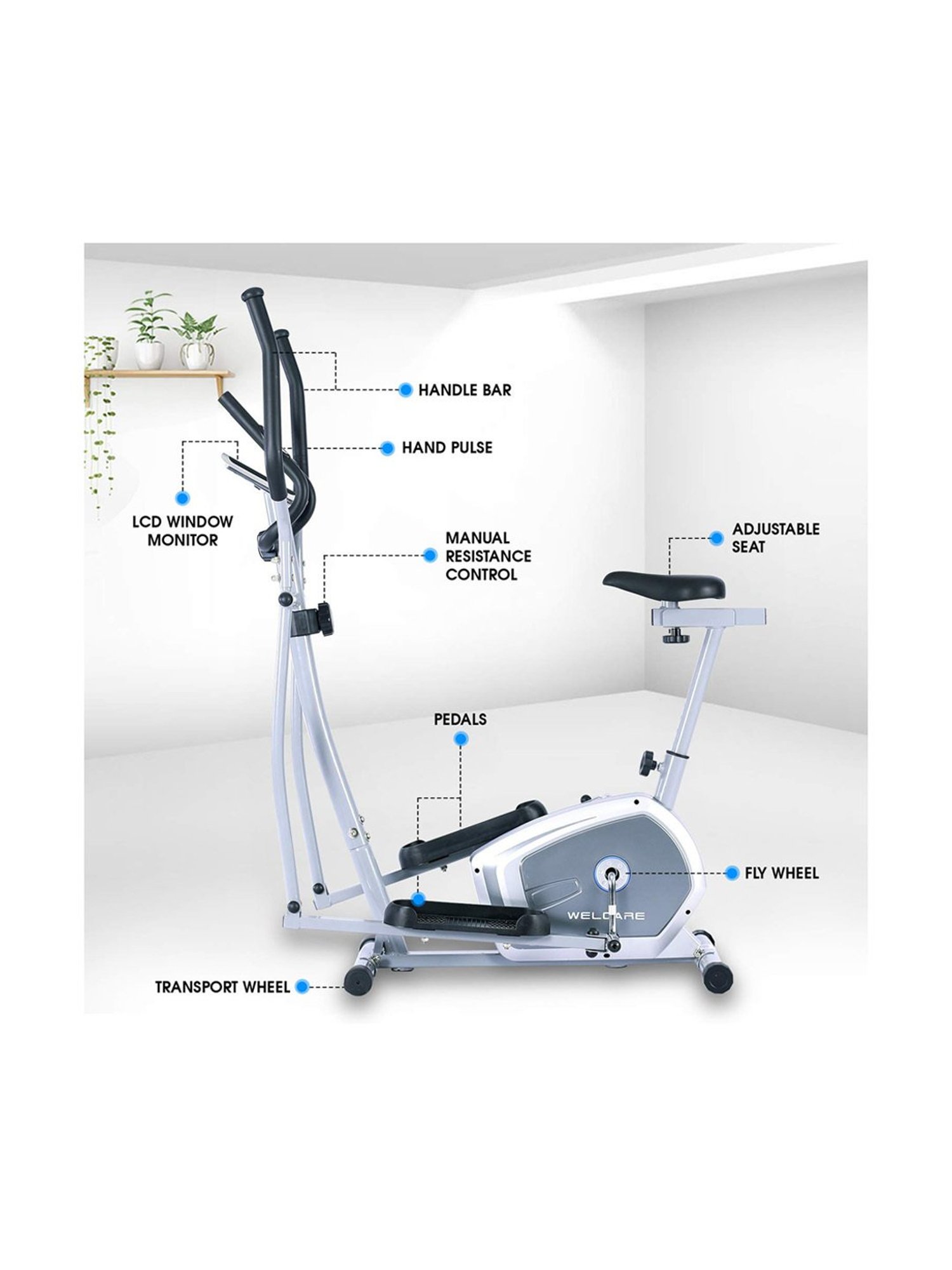 Welcare WC6044 Elliptical Cross Trainer Grey