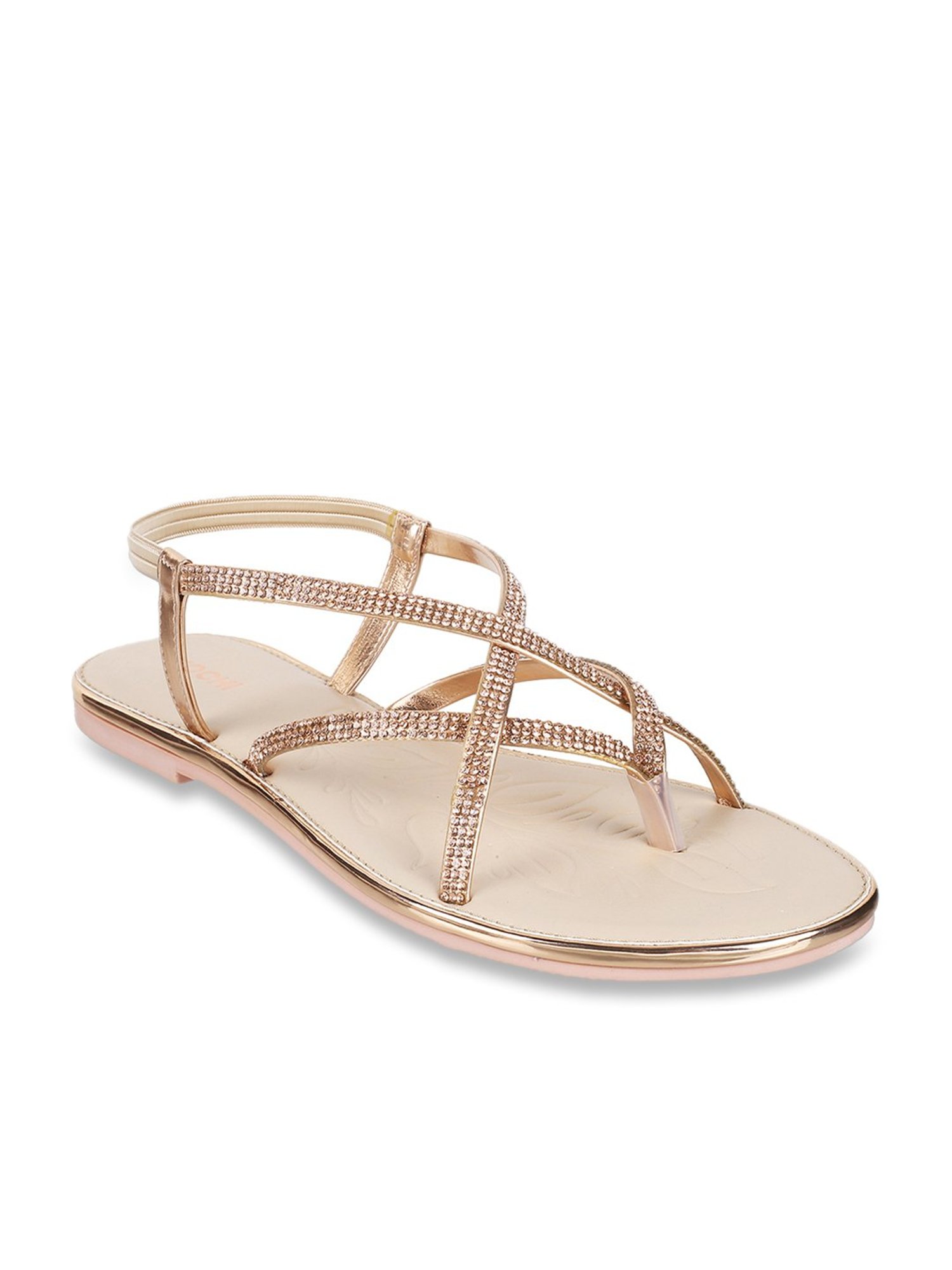 ASOS DESIGN Wide Fit Flock padded flat sandals in rose gold - ROSEGOLD |  ASOS