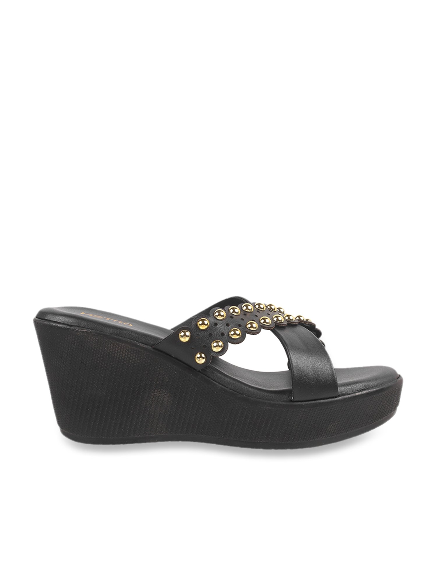 Lior Leather Wedges in Black | Hannahs