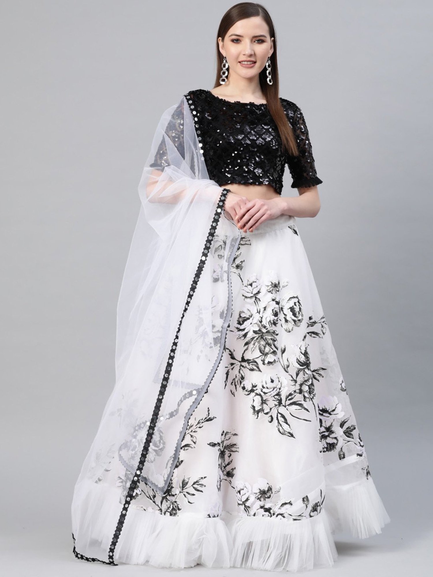 Uniquely Designed Black Colour Designer Lehenga Choli With Beautiful Shrug  – Kaleendi